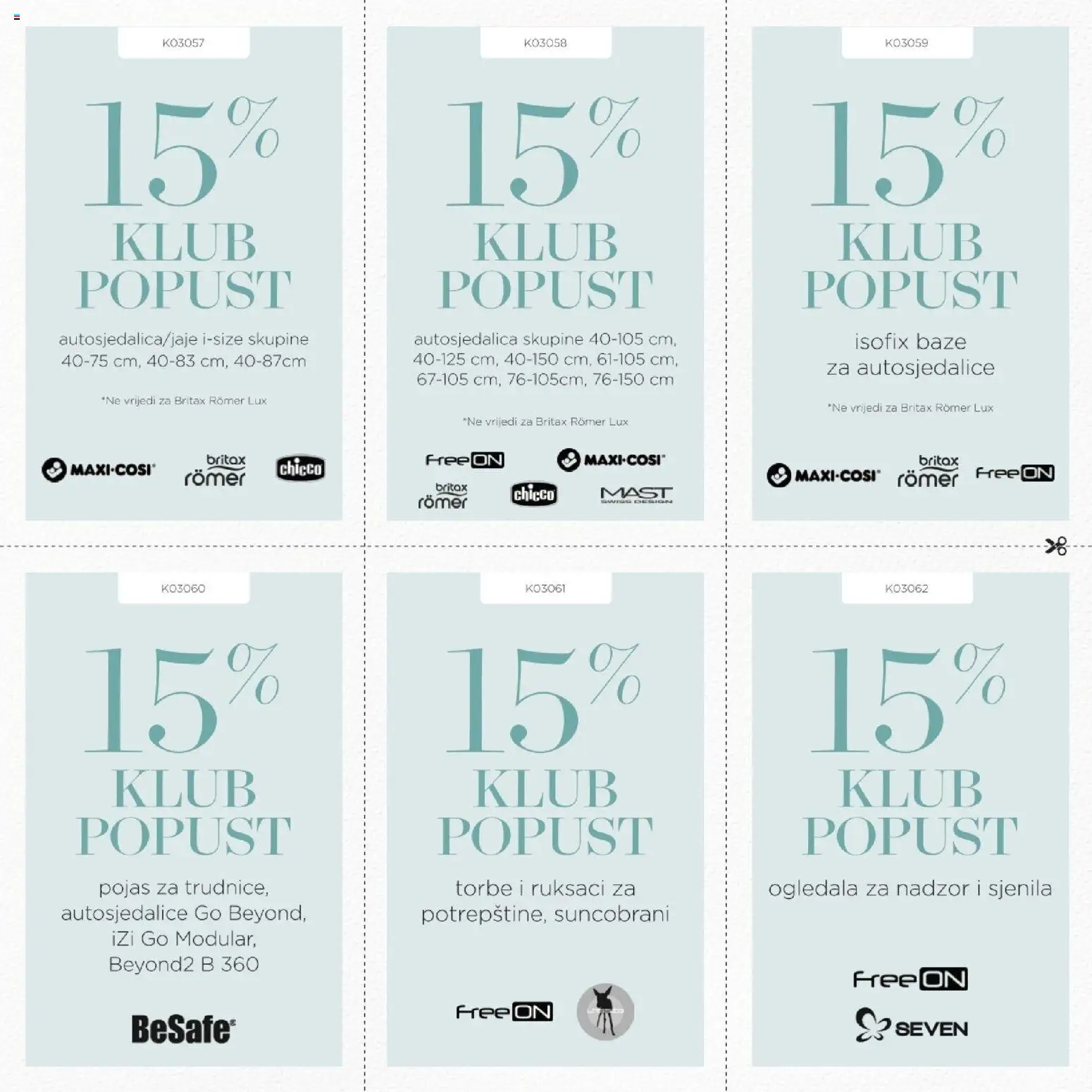 Baby Center katalog | vrijedi od 10.03.2026 | Stranica: 61 | Proizvodi: Mast, Autosjedalice, Ogledala, Pojas