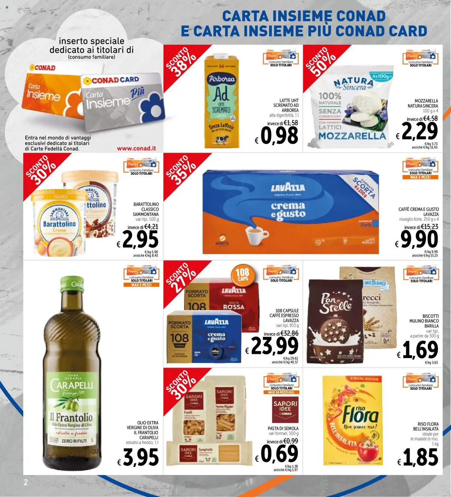 Volantino Spazio Conad del 28/07/2026 | Pagina: 2 | Prodotti: Crema, Caffè, Biscotti, Pasta