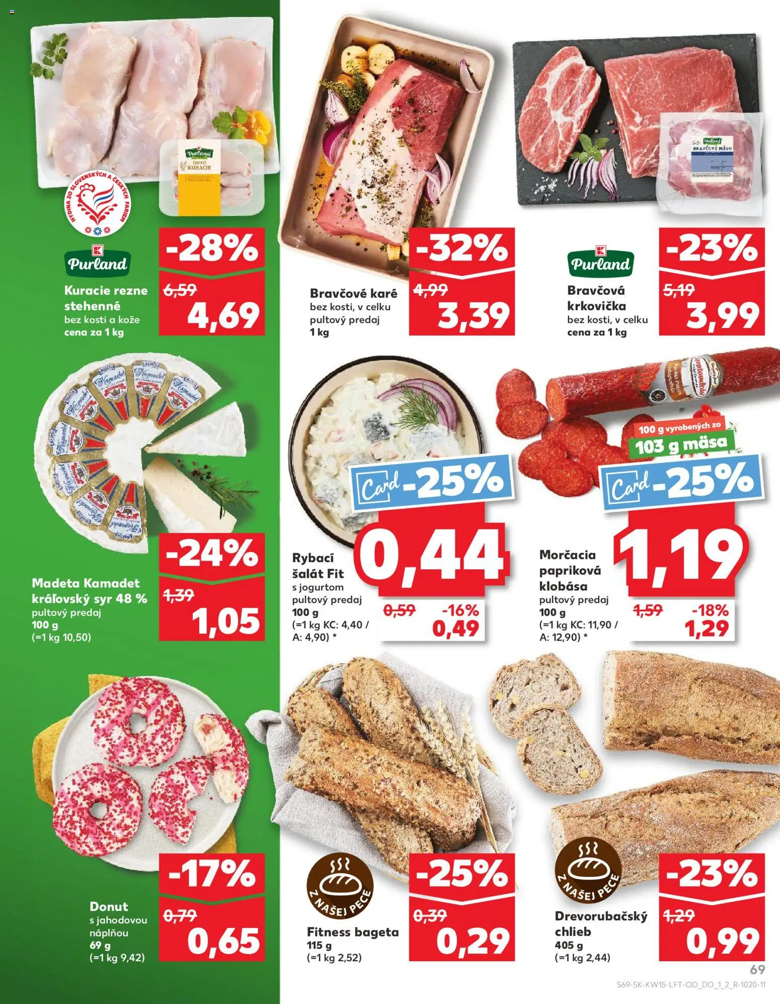 Nové Kaufland akcie – leták je platný od 09.04.2026 | Strana: 69 | Produkty: Mäso, Krkovička, Šalát, Bravčové karé