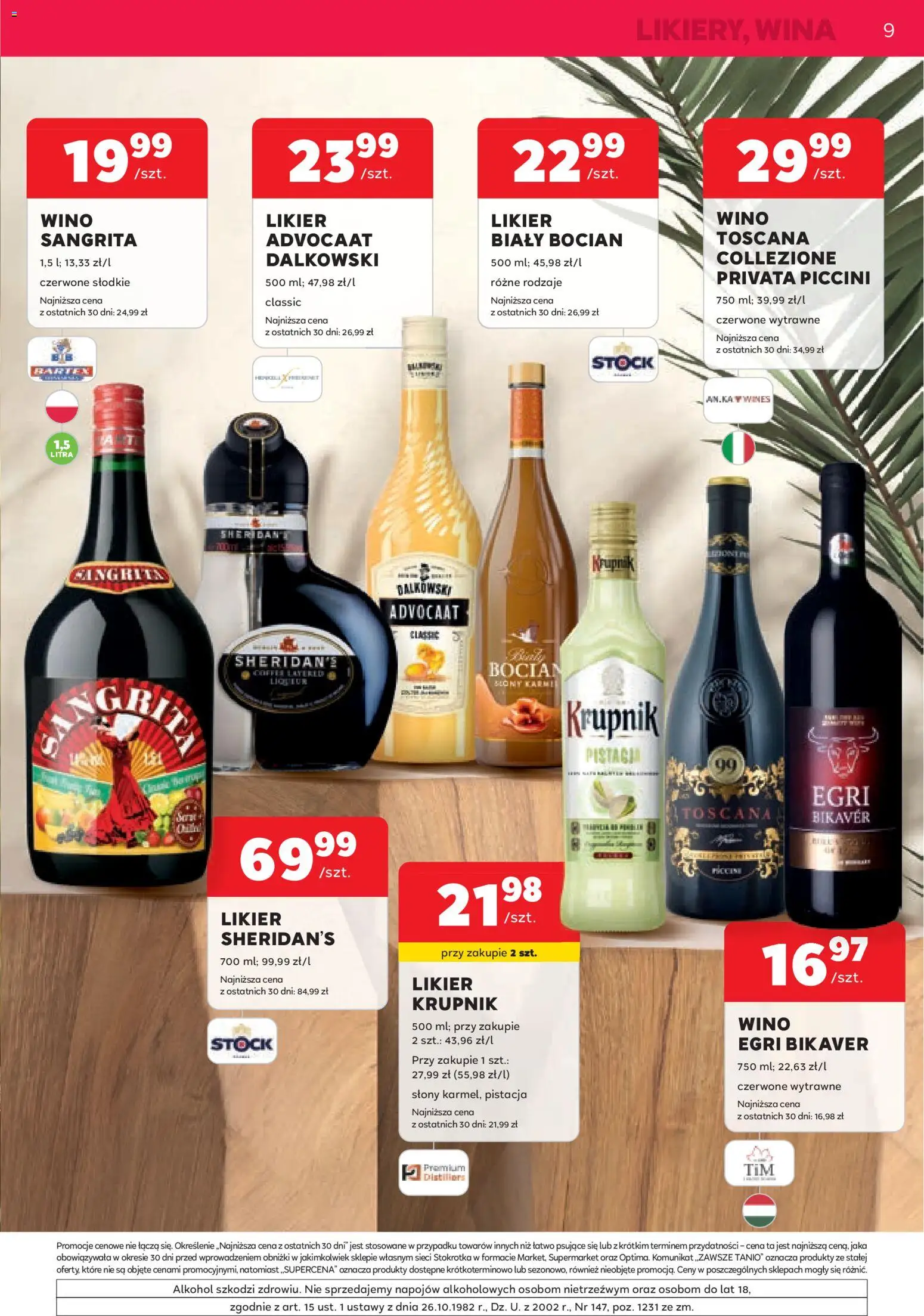 Stokrotka gazetka - Oferta alkoholowa od 06.08.2026 | Strona: 9 | Produkty: Stokrotka, Wino, Alkohol