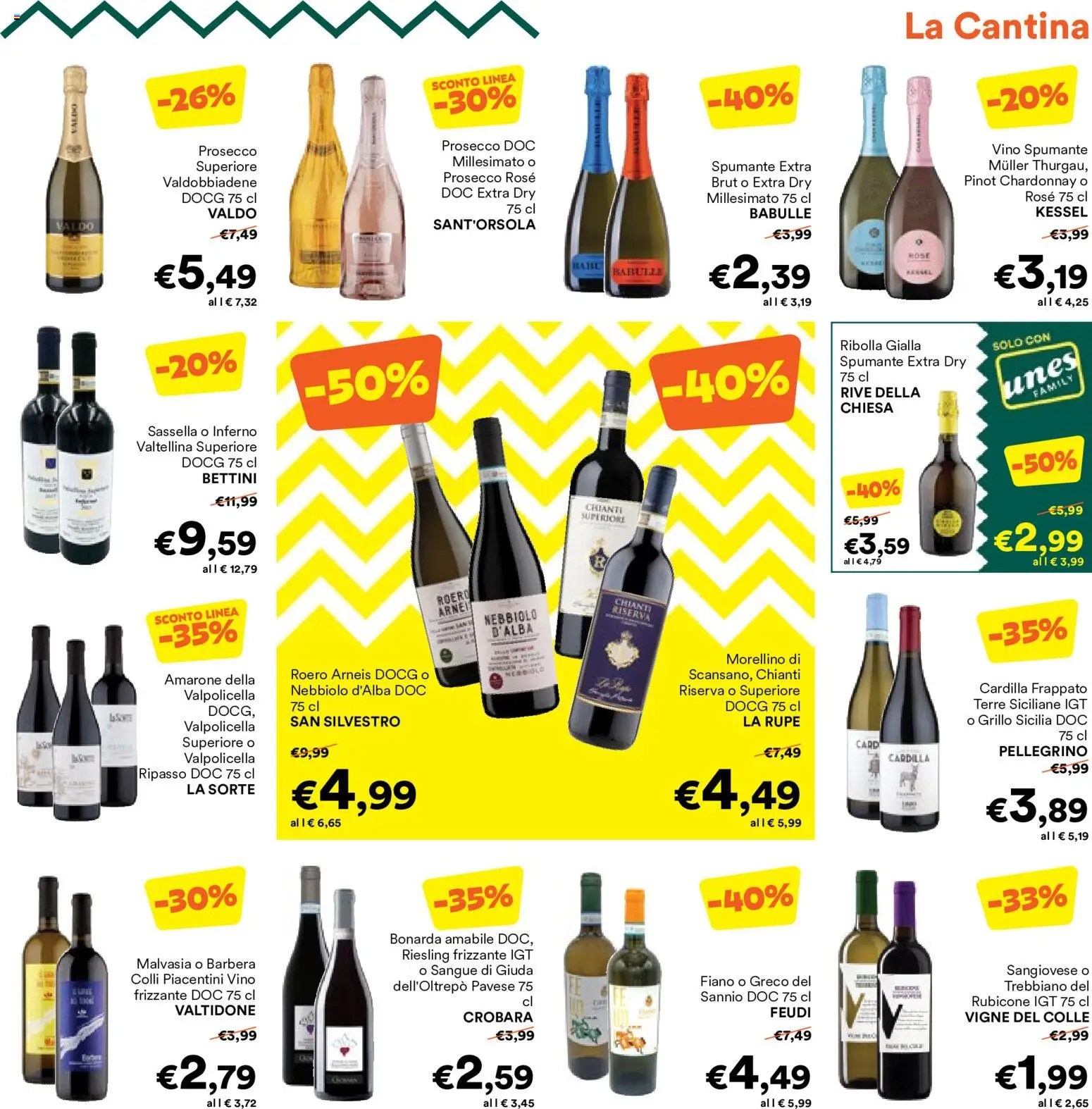 Volantino Unes del 23/09/2026 | Pagina: 9 | Prodotti: Prosecco, Vino, Spumante