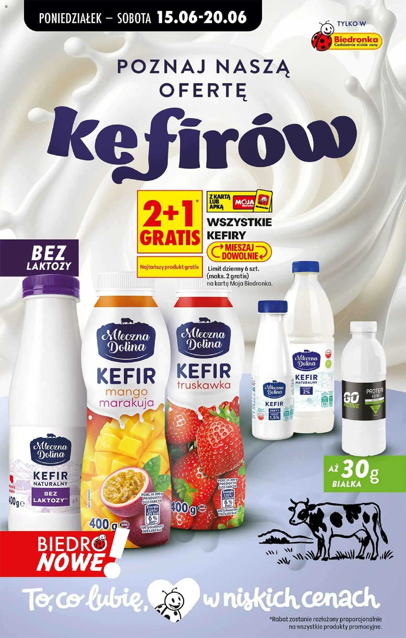 Biedronka gazetka od poniedziałku od 15.06.2026 | Strona: 48 | Produkty: Mango, Karta, Kefir naturalny, Kefir bez laktozy