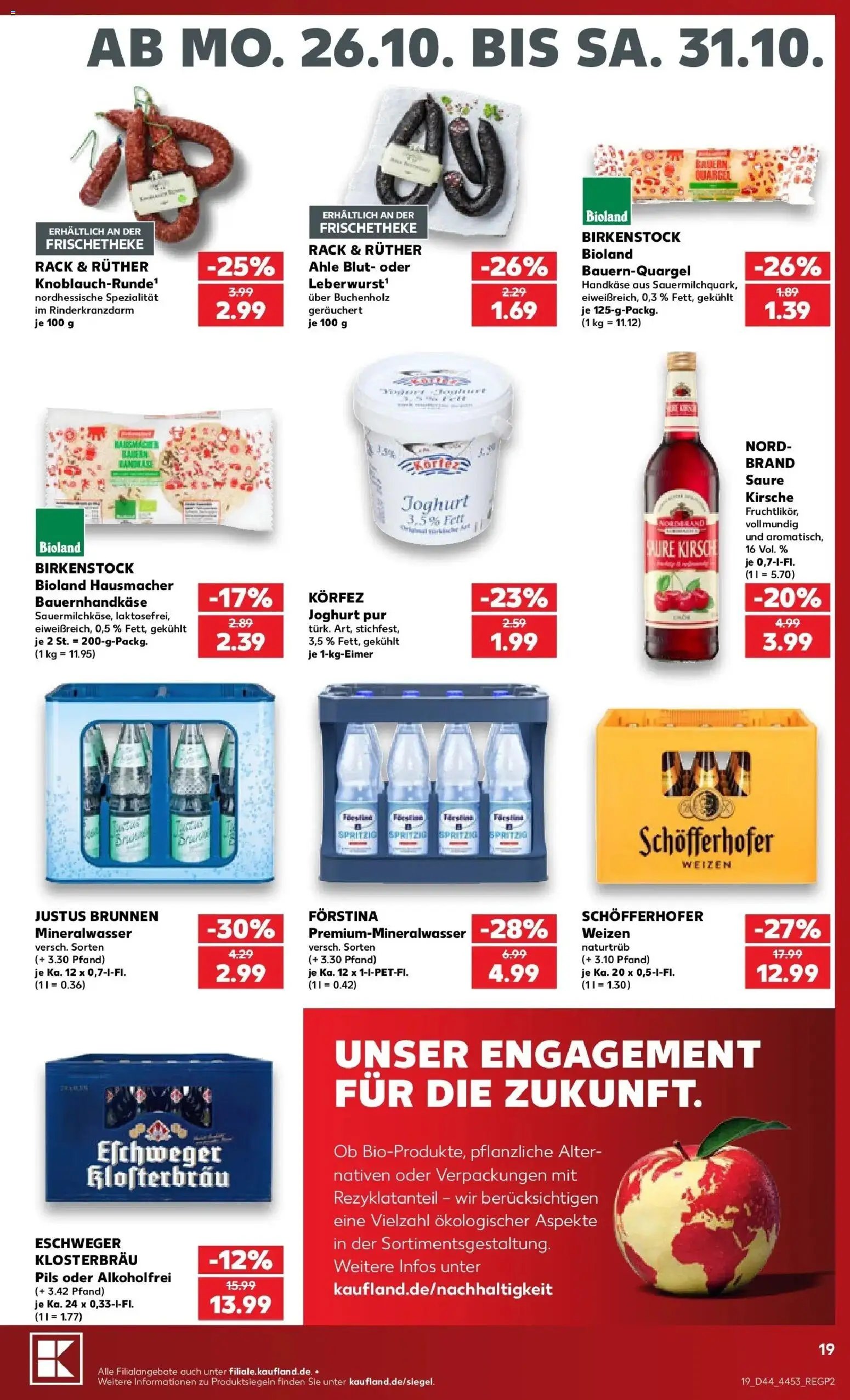 Prospekt Kaufland ab 26.10.2026 » Angebote Online zum Blättern | Seite: 23 | Produkte: Joghurt, Pils, Mineralwasser