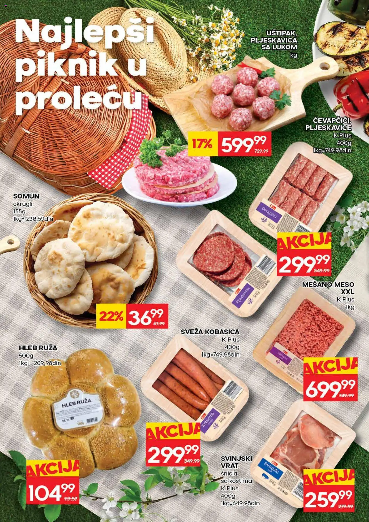 Mercator katalog - važi od 30.04.2026 | Strana: 4 | Proizvode: Pljeskavice, Somun, Svinjski vrat, Hleb
