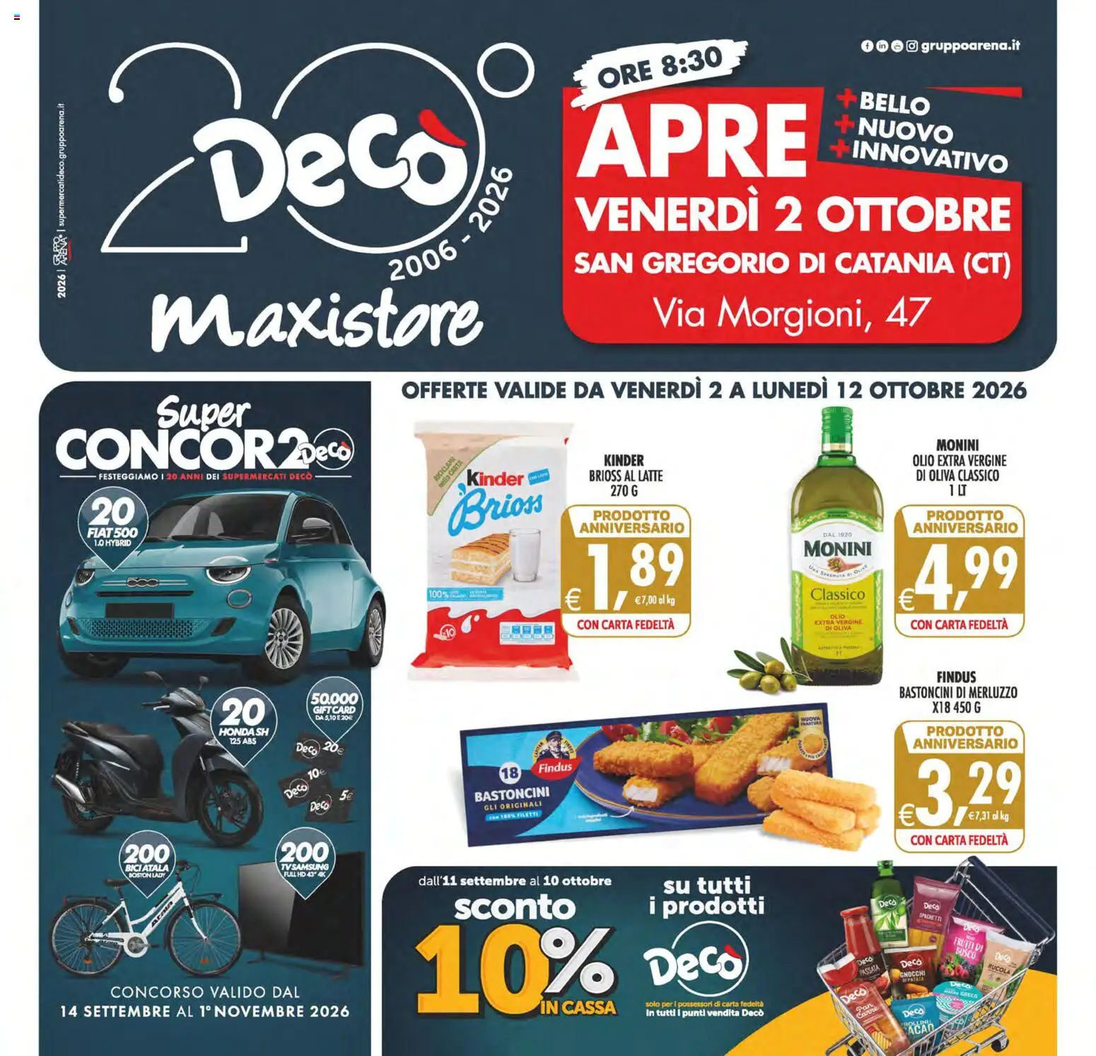 Volantino Decò del 02/10/2026 | Pagina: 1 | Prodotti: Rucola, Merluzzo, Olio, Frollini