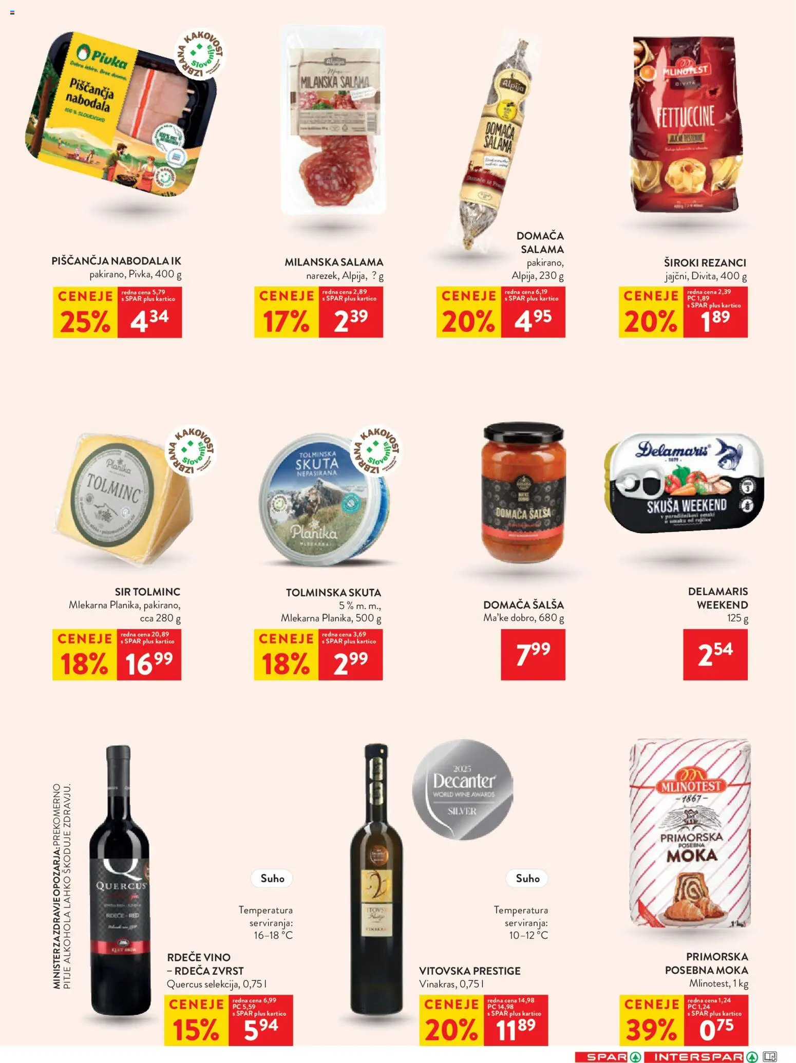 Novi Spar katalog ponudbe – veljaven od 09.09.2026 | Stran: 37 | Izdelki: Rezanci, Nabodala, Salama, Vino