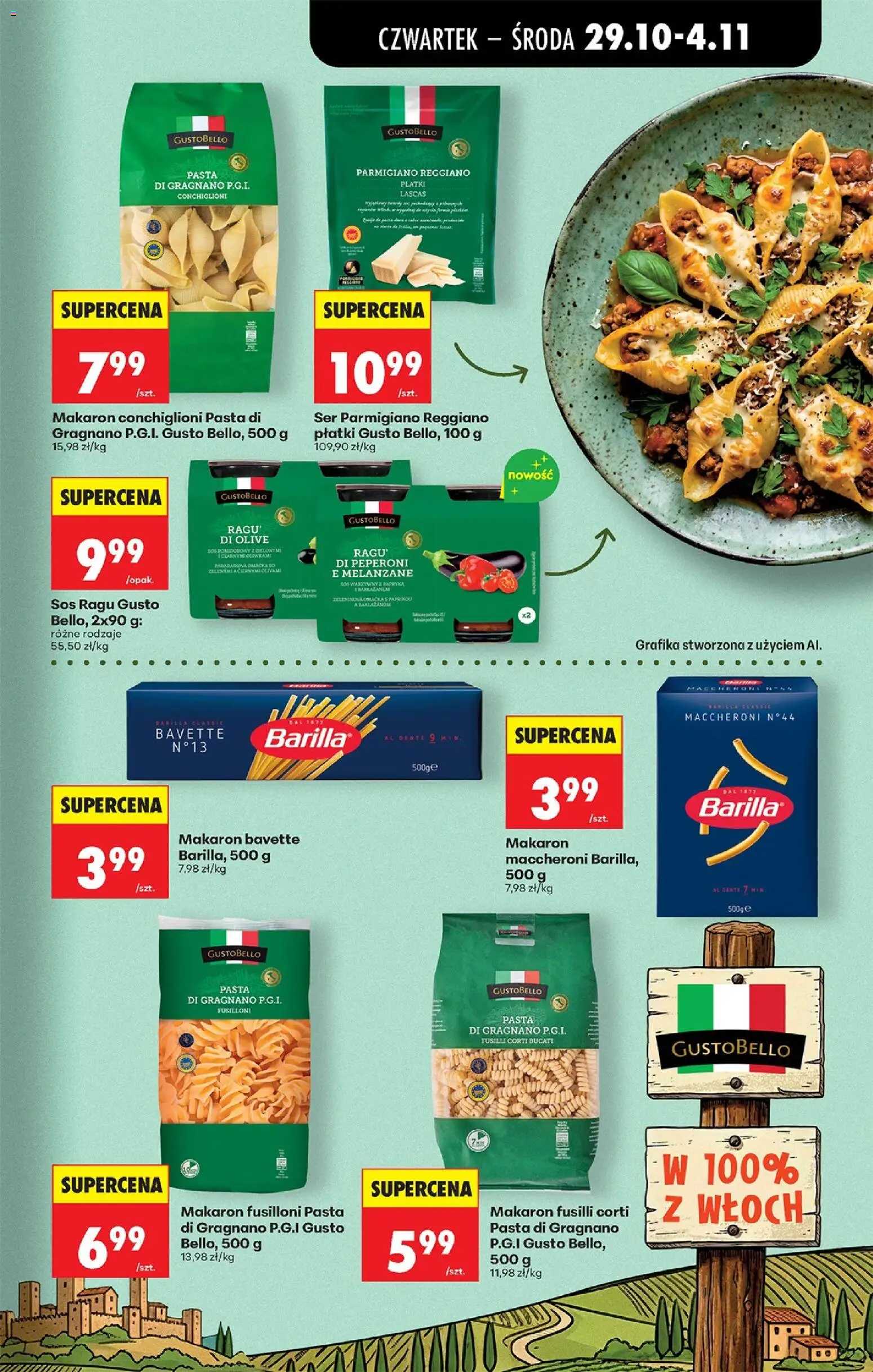 Biedronka gazetka od czwartku od 29.10.2026 | Strona: 63 | Produkty: Serem, Gustobello, Tortellini, Lasagne