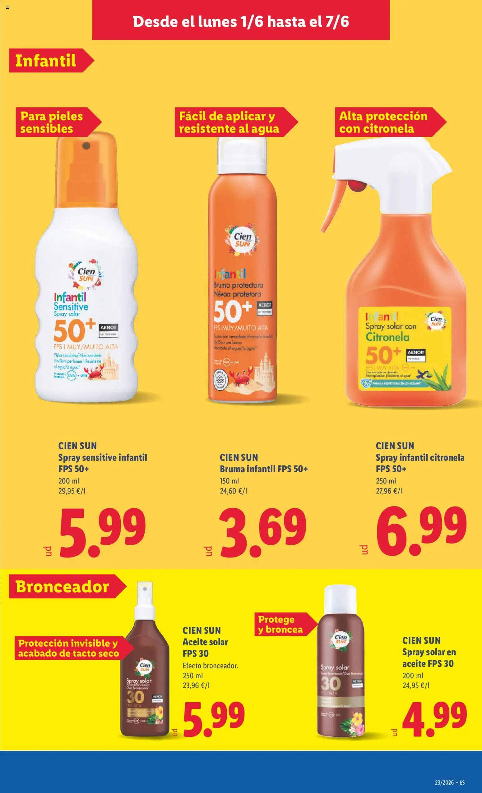 Lidl folleto Illes Balears │ válido desde el 01.06.2026 | Página: 25 | Productos: Bronceador, Spray solar, Spray solar infantil, Aceite