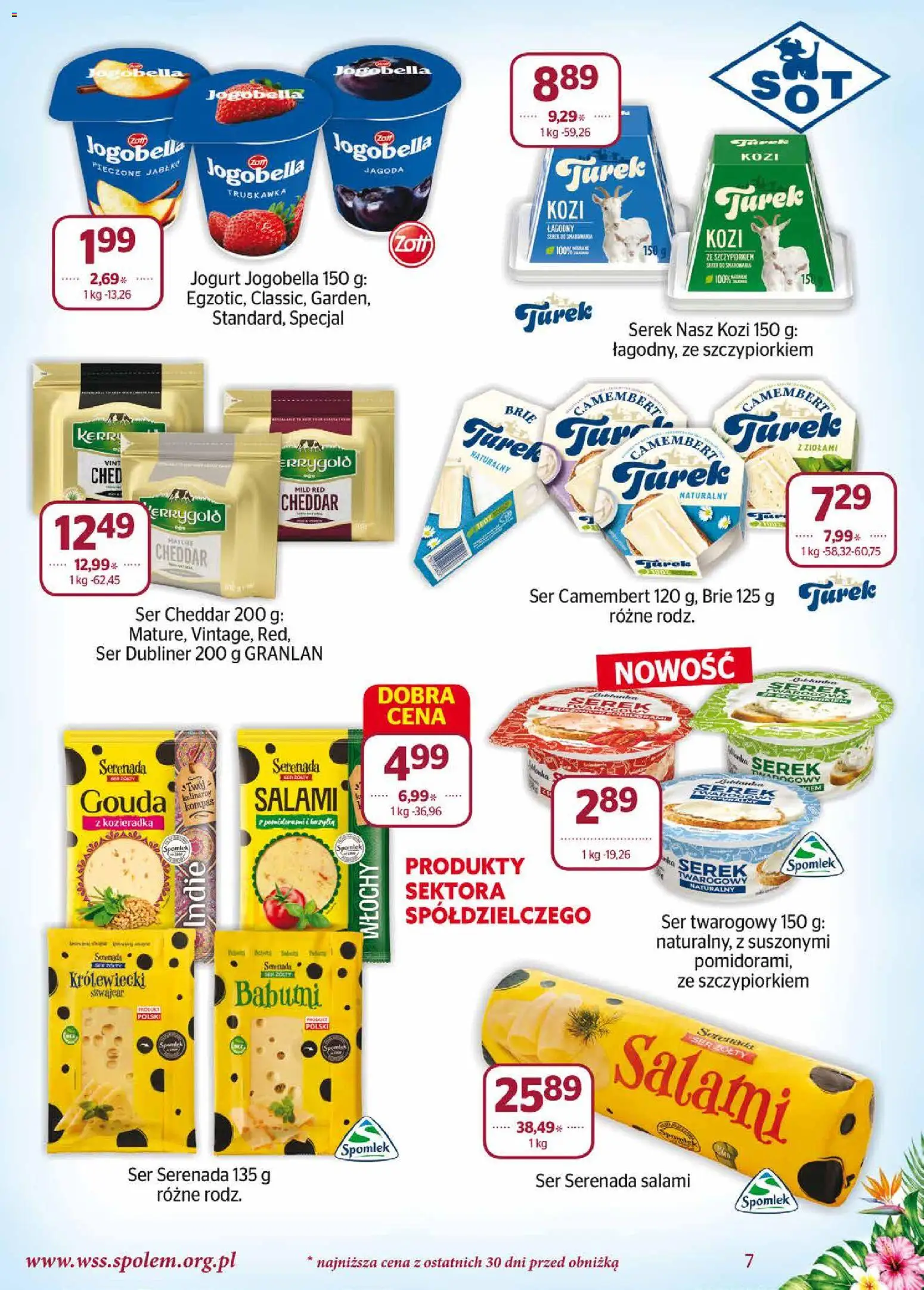 Społem gazetka od 01.07.2026 | Strona: 7 | Produkty: Ser camembert, Ser, Salami, Cheddar