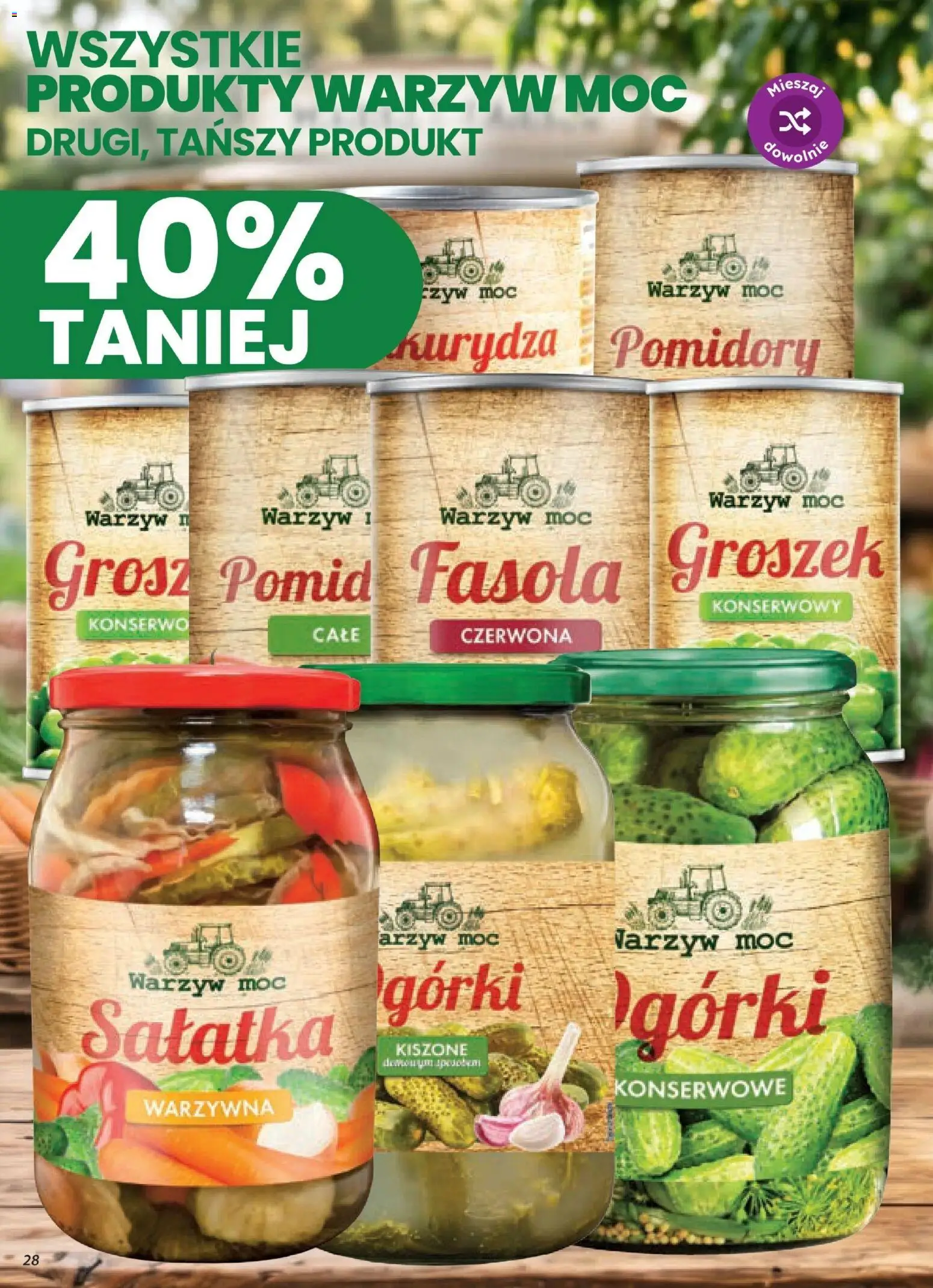 Dino gazetka od 07.10.2026 | Strona: 28 | Produkty: Groszek, Fasola, Pomidory, Sałatka