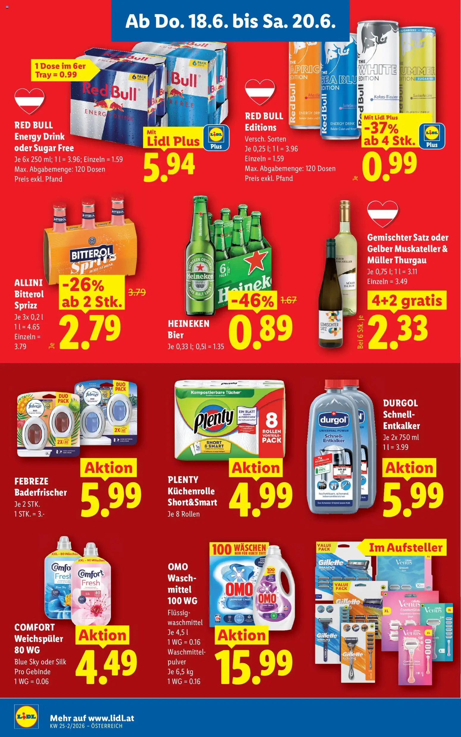 Lidl Flugblatt gültig ab 18.06.2026 | Seite: 18 | Produkte: Bier, Weichspüler, Waschmittel
