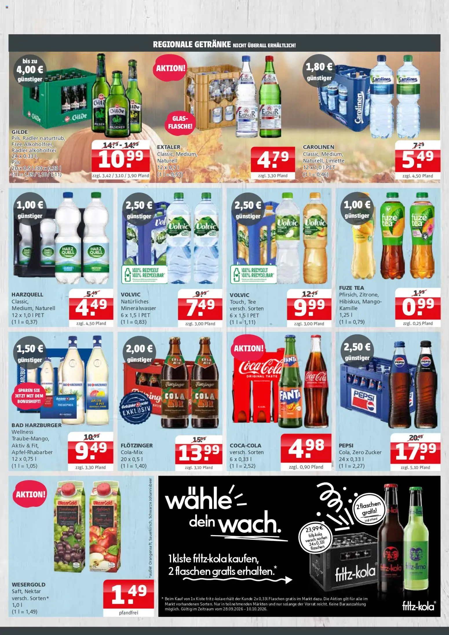 Getränke Quelle Prospekt – gültig ab 28.09.2026 | Seite: 3 | Produkte: Fanta, Cola, Mineralwasser, Radler
