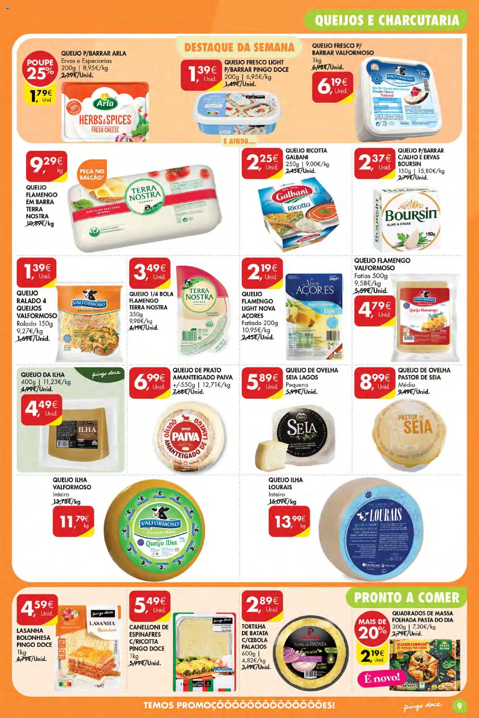 Pingo Doce Poupe Esta Semana Açores │ válido de 02/07/2026 | Página: 9 | Produtos: Massa folhada, Lasanha, Queijo, Massa