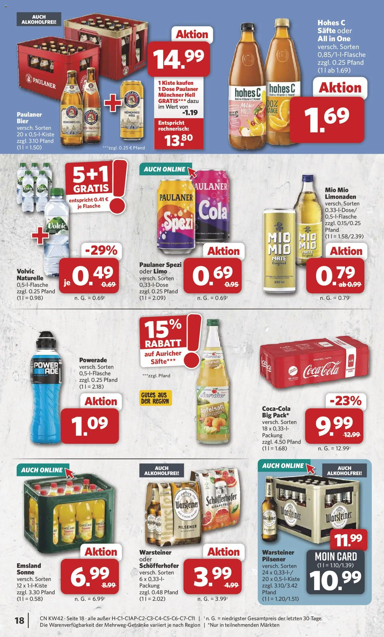 Combi Prospekt – gültig ab 12.10.2026 | Seite: 18 | Produkte: Cola, Apfelsaft, Powerade, Volvic