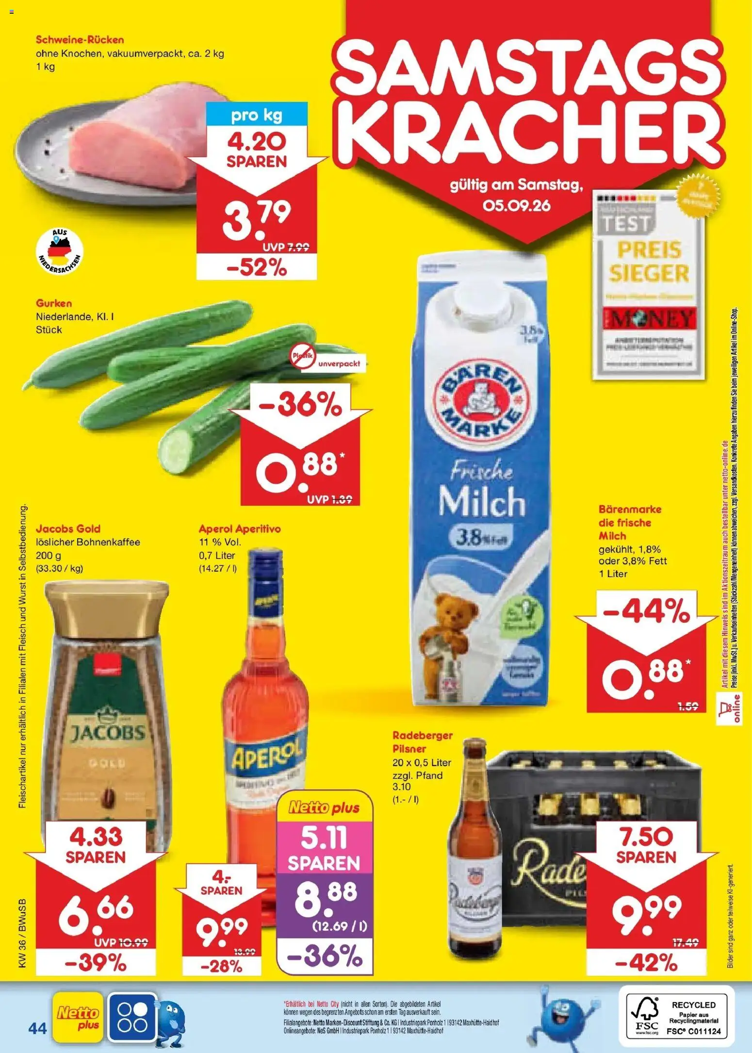 Netto Marken-Discount Prospekt Stemwede-Dielingen (ab 31.08.2026) » Angebote | Seite: 56 | Produkte: Bilder, Wurst, Aperol, Fleisch