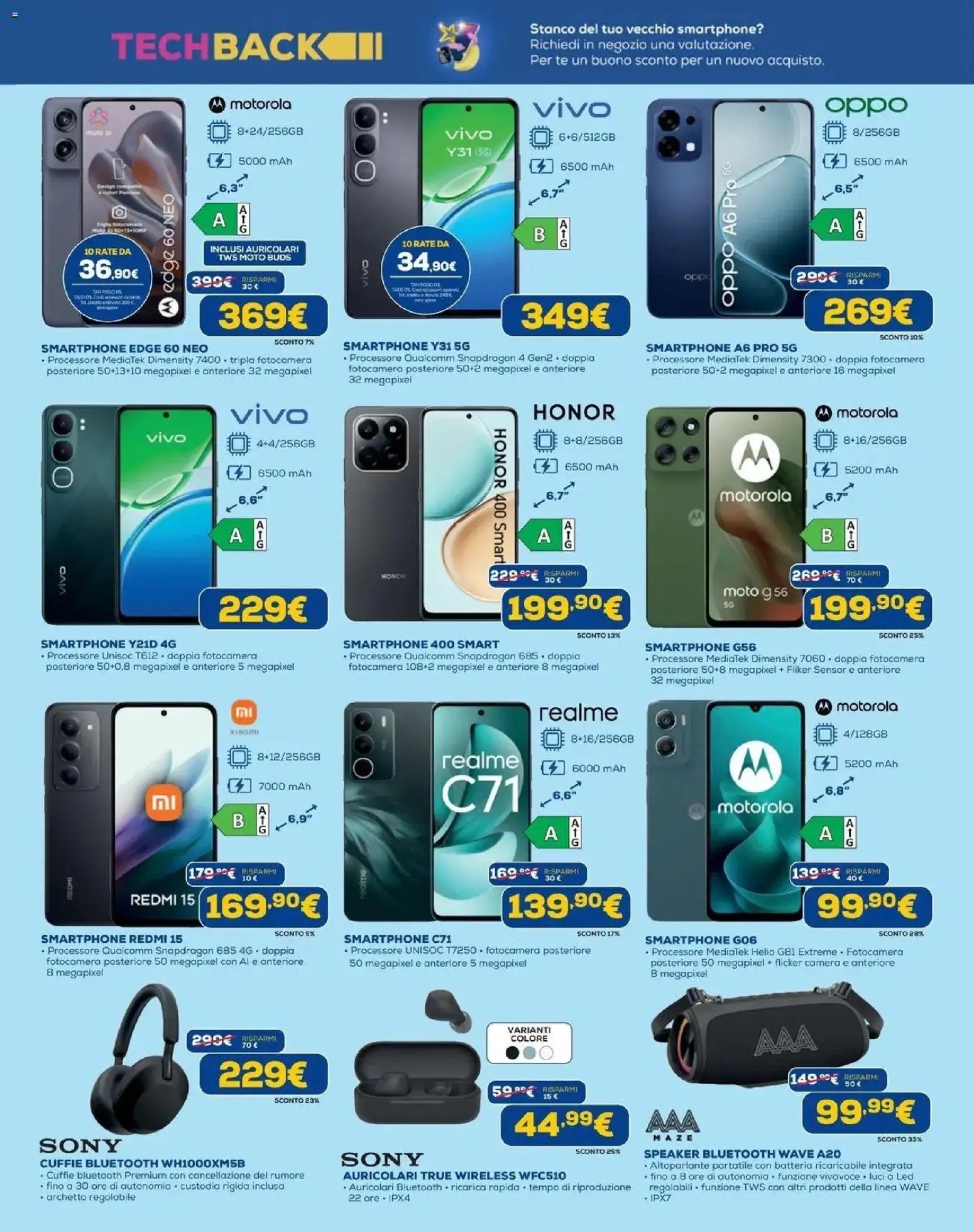 Volantino Euronics del 23.04.2026 | Pagina: 11 | Prodotti: Altoparlante, Tè, Speaker, Batteria