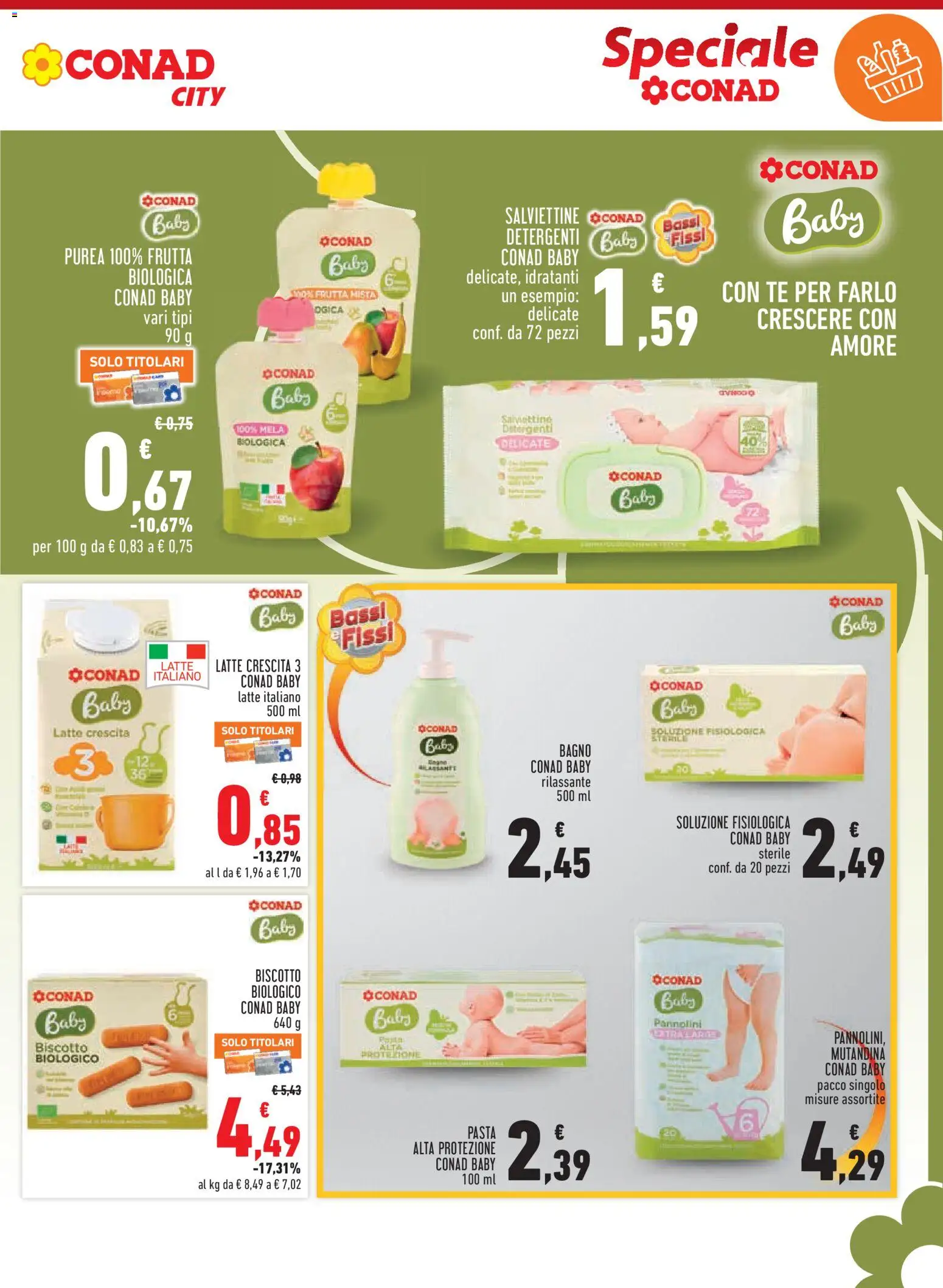 Volantino Conad del 18.06.2026 | Pagina: 15 | Prodotti: Pannolini, Biscotti, Frutta, Latte