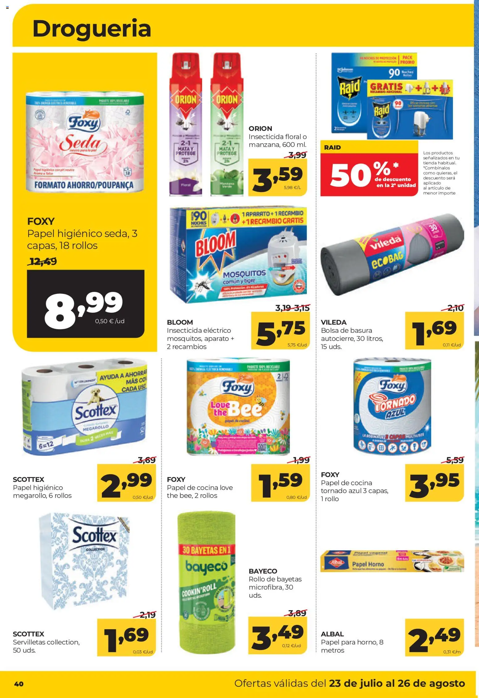 Alimerka folleto Castilla y León │ válido desde el 23/07/2026 | Página: 40 | Productos: Papel higienico, Bolsa, Horno, Cocina