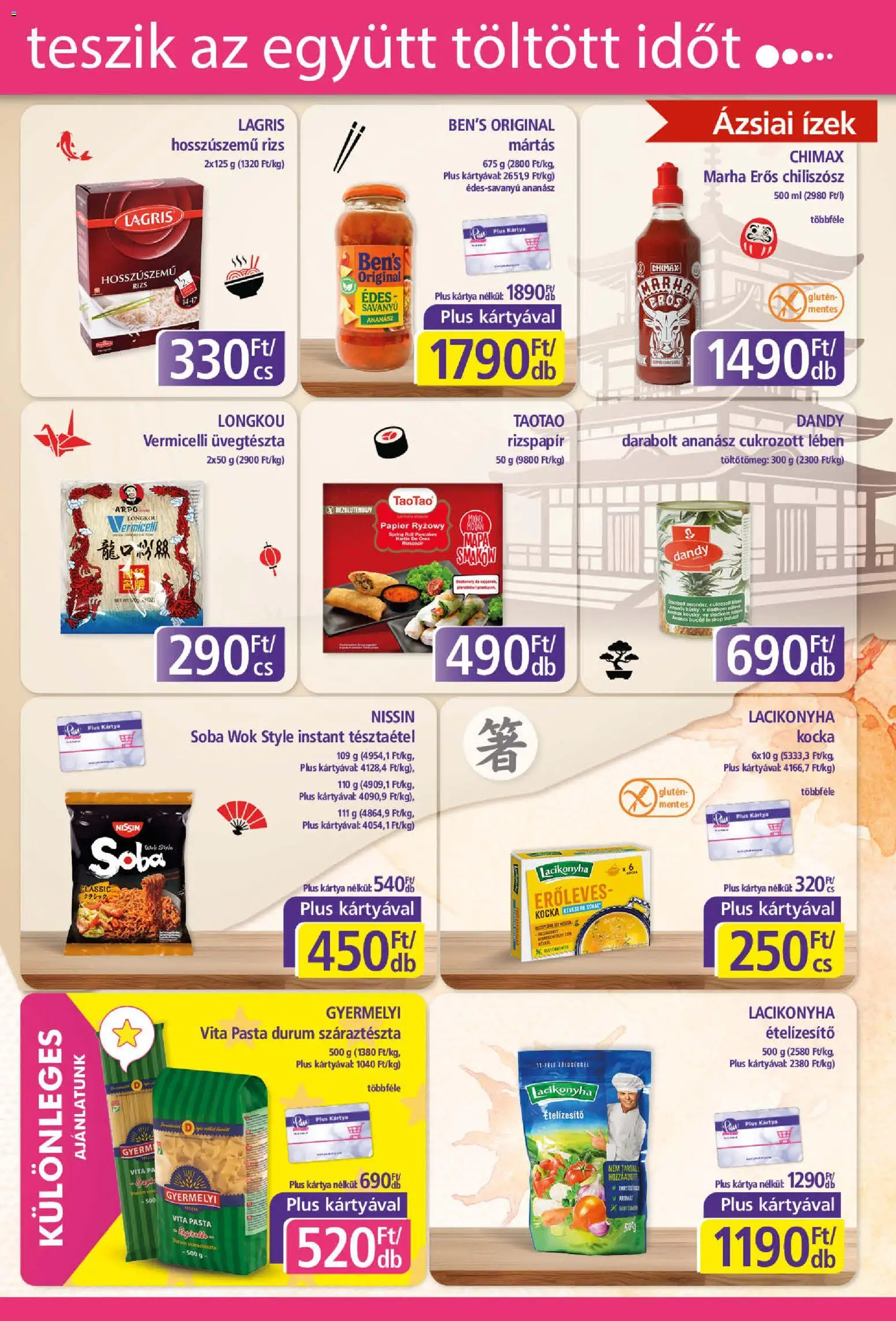 Plus Market akciós ujság - amely érvényes a következő dátumtól: 2026.10.08. | Oldal: 9 | Termékek: Lagris, Chiliszósz, Üvegtészta, Rizs
