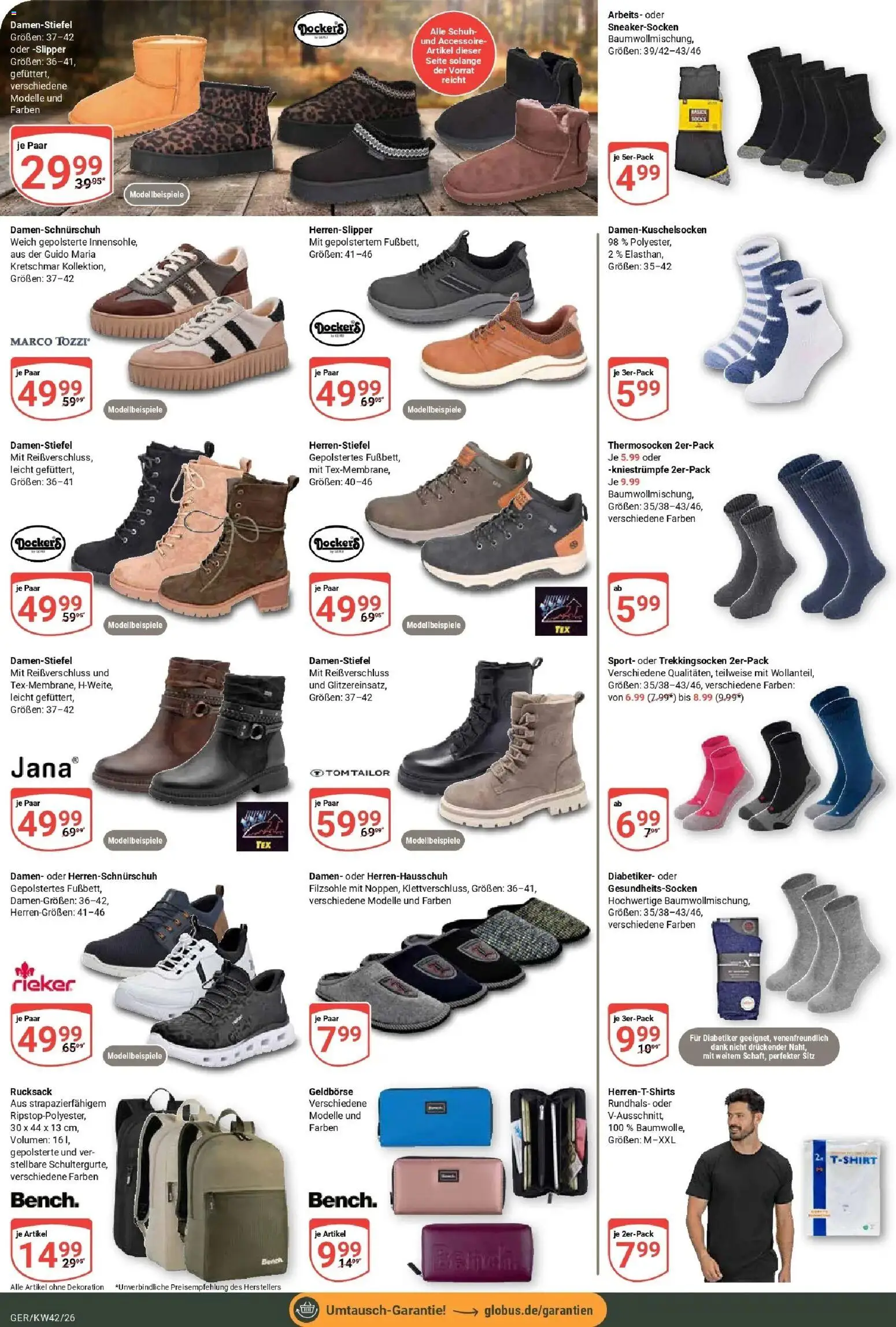 Globus Prospekt Gera (ab 12.10.2026) » Angebote online | Seite: 26 | Produkte: Kniestrümpfe, Rucksack