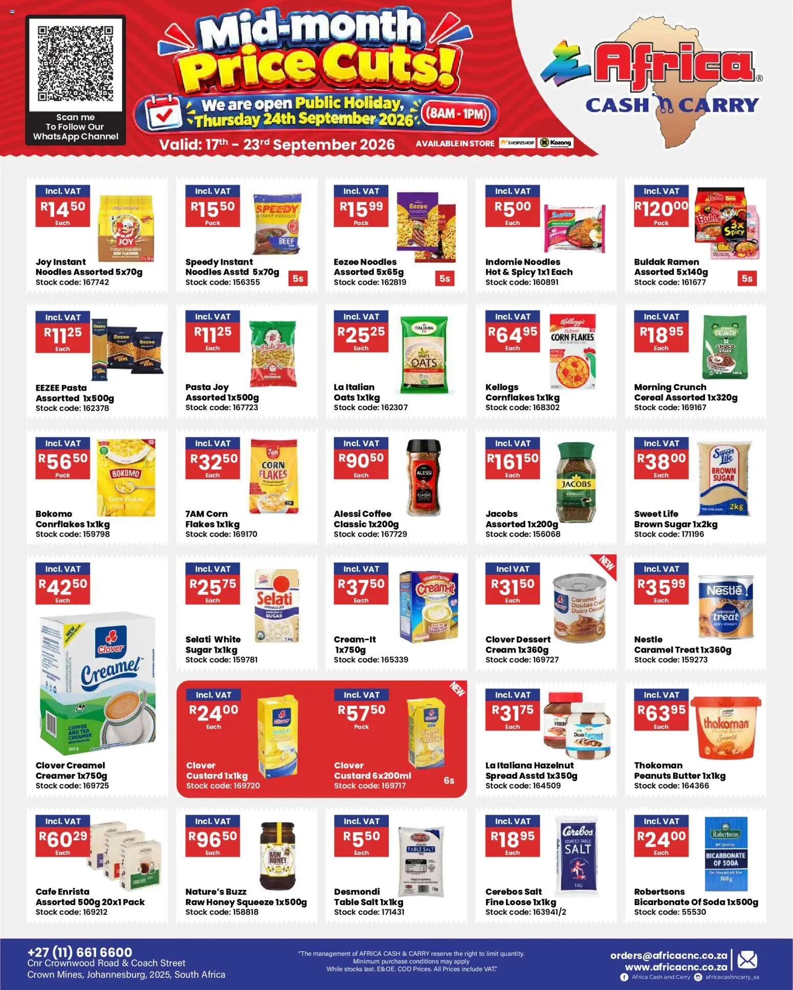 New Africa Cash & Carry catalogue – valid from 17/09/2026 | Page: 27 | Products: Spread, Pasta, Peanuts, Caramel