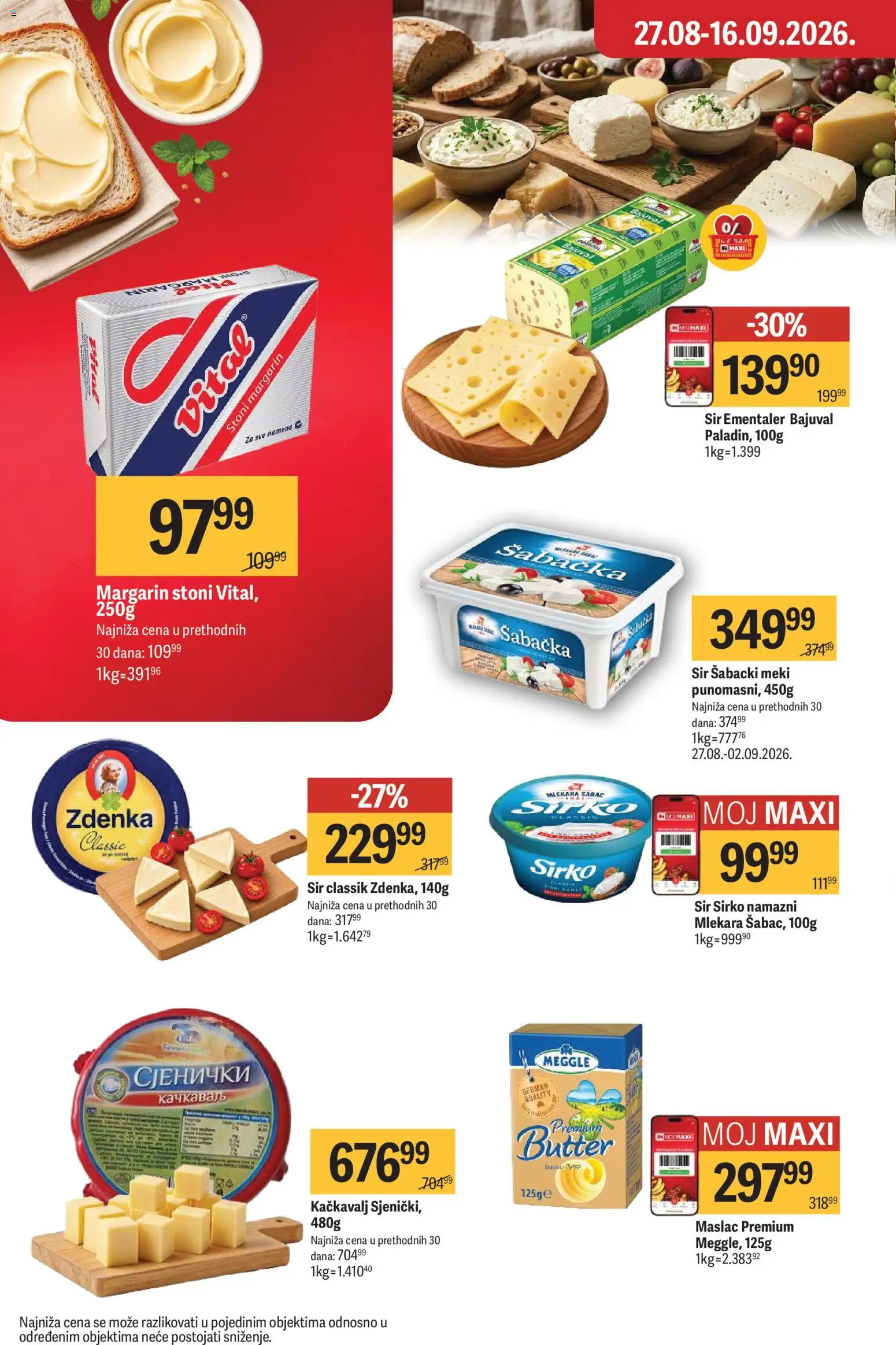 Maxi katalog - važi od 03.09.2026 | Strana: 10 | Proizvode: Maslac, Ementaler, Margarin, Kačkavalj