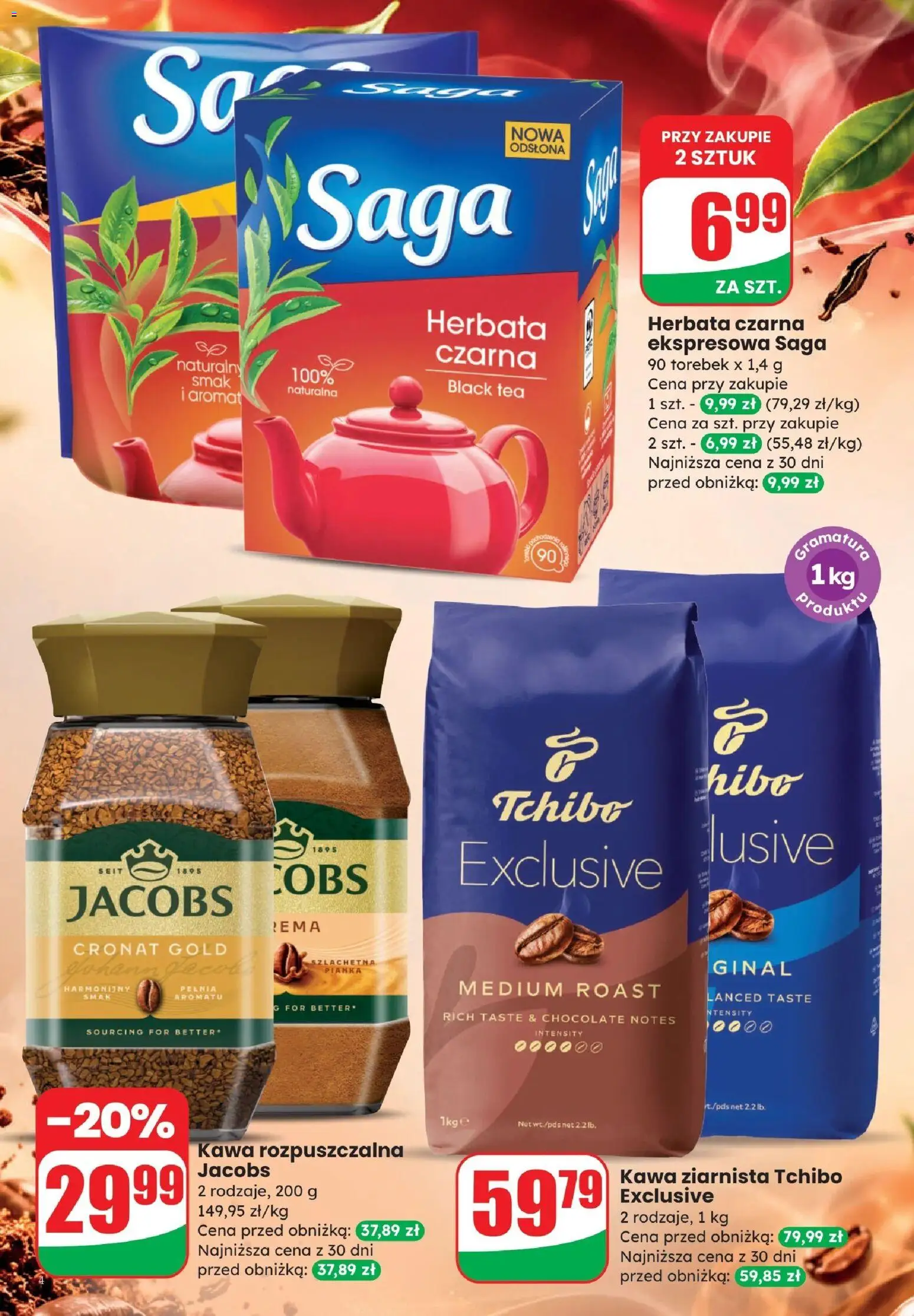 Dino gazetka - Weekendowe Okazje od 09.10.2026 | Strona: 4 | Produkty: Herbata czarna, Kawa ziarnista, Kawa, Herbata