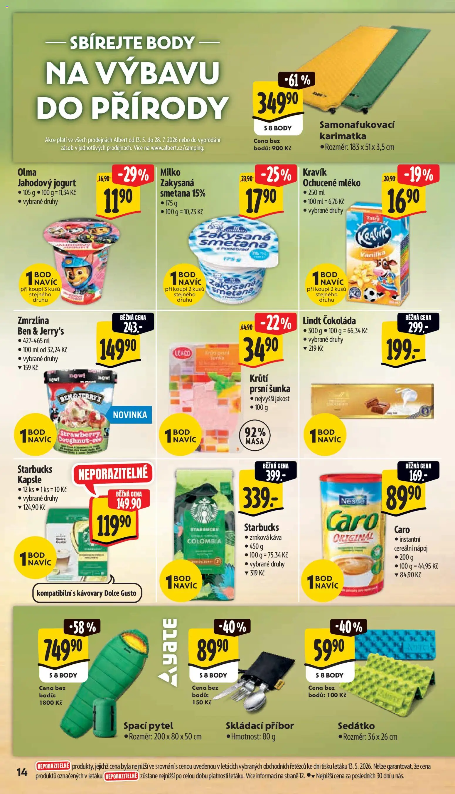 Albert leták - Hypermarket od 20.05.2026 | Strana: 20 | Produkty: Mléko, Šunka, Kapsle, Spací pytel