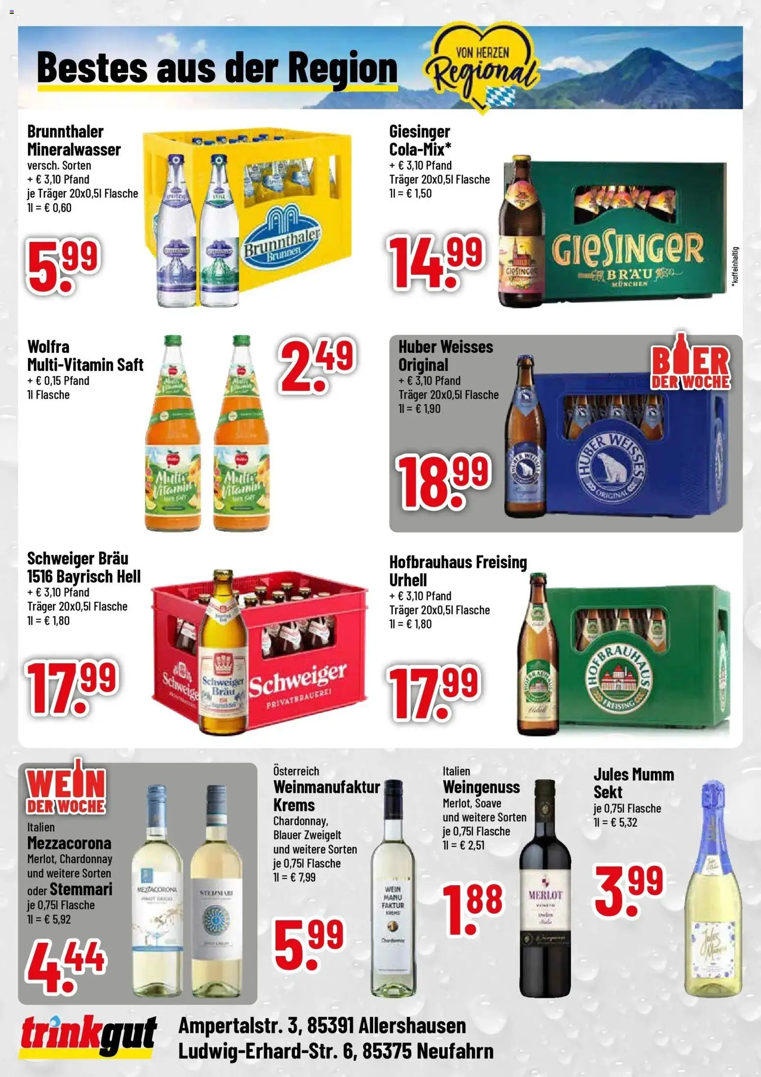 Trinkgut Prospekt Neufahrn (ab 14.09.2026) » Angebote online | Seite: 4 | Produkte: Sekt, Merlot, Jules mumm, Saft