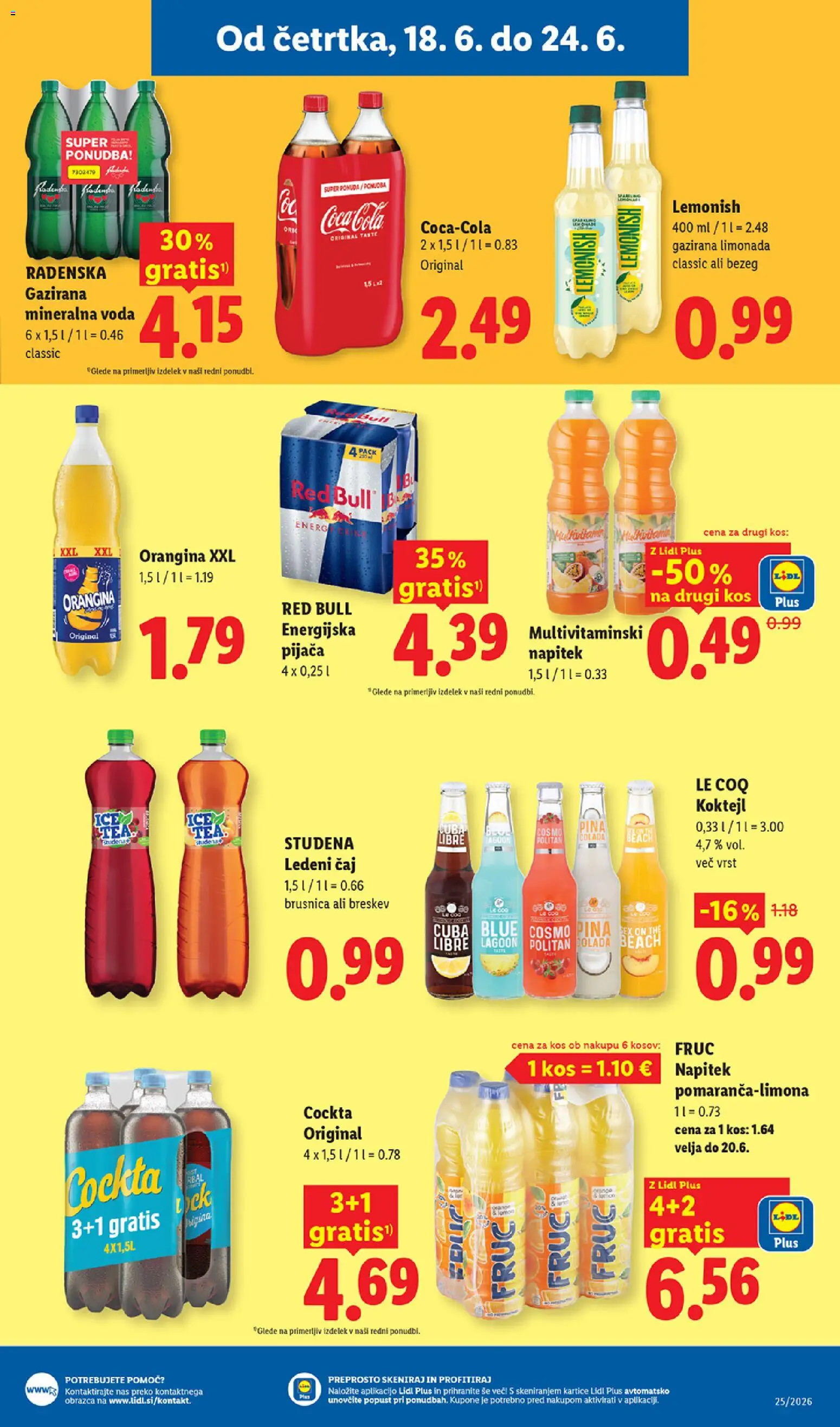 Novi Lidl katalog ponudbe – veljaven od 18.06.2026 | Stran: 11 | Izdelki: Ledeni čaj, Caj, Voda, Breskev