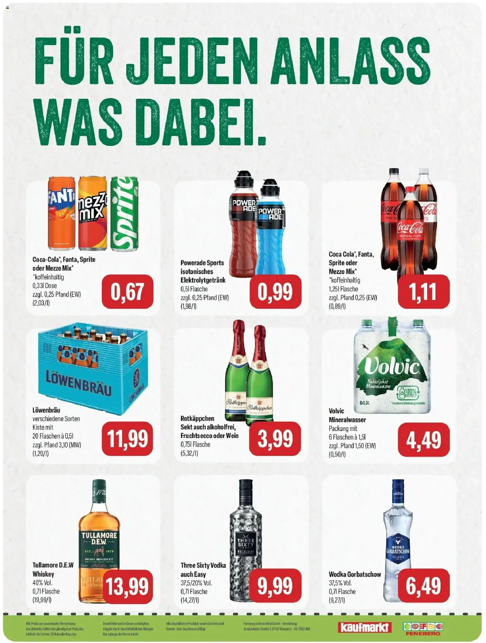 Feneberg Aktuelle Angebote (ab 05.10.2026) zum Blättern | Seite: 12 | Produkte: Sprite, Mineralwasser, Fruchtsecco, Whiskey