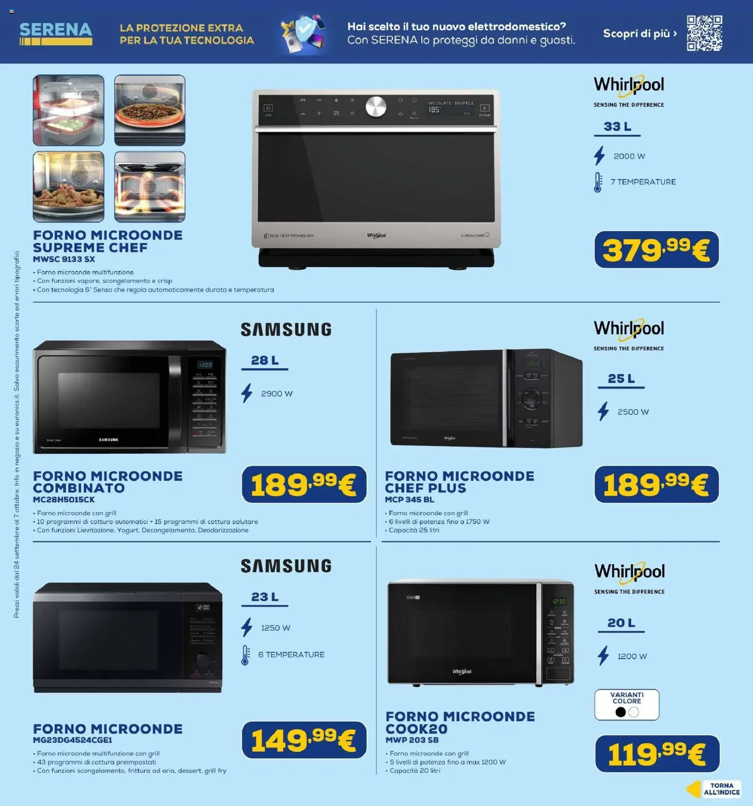 Volantino Euronics del 24/09/2026 | Pagina: 23 | Prodotti: Microonde, The, Forno, Samsung