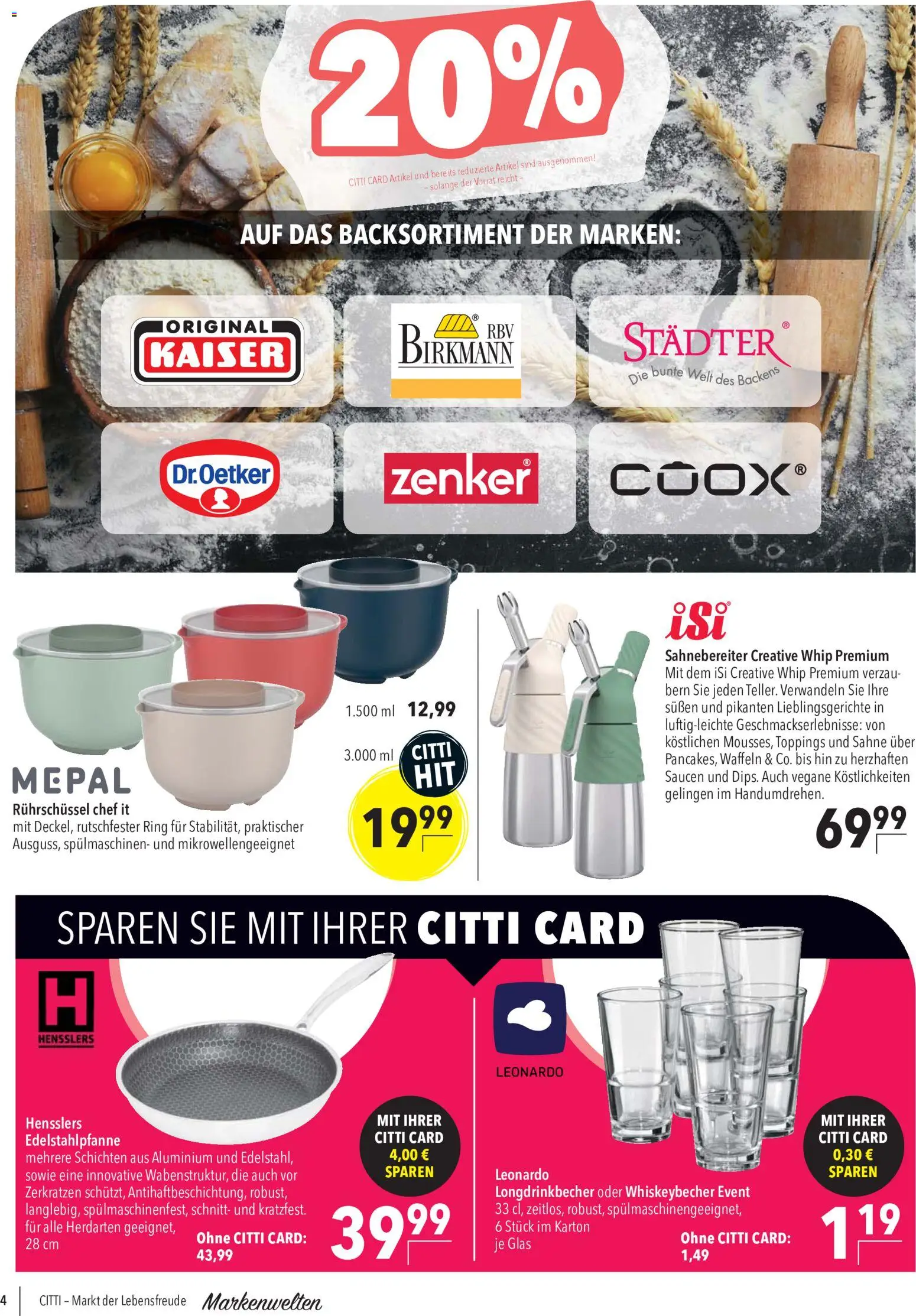 CITTI Markt Marken Welten – gültig ab 28.10.2026 | Seite: 4 | Produkte: Waffeln, Sahne