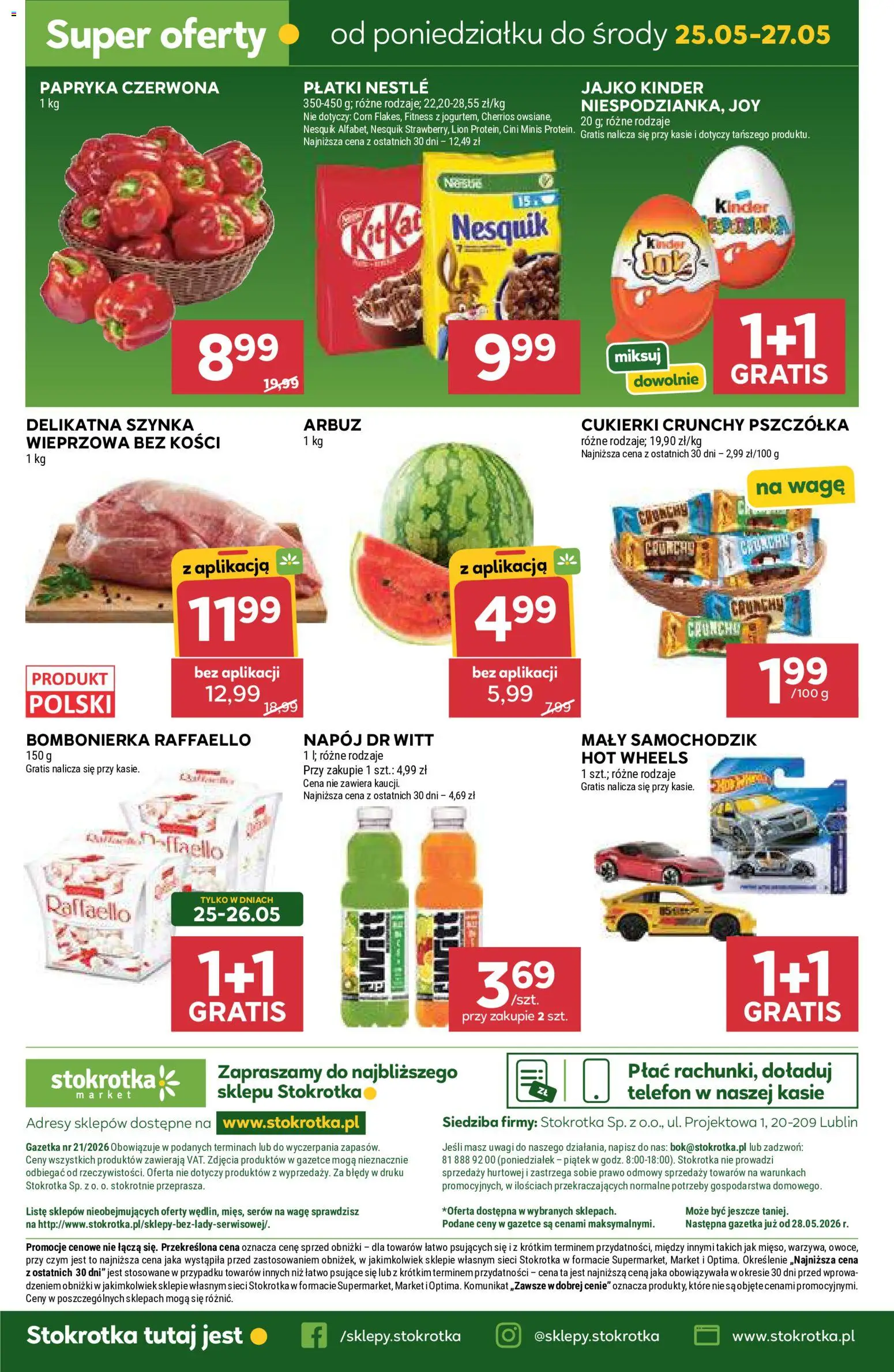 Stokrotka gazetka - Market od 21.05.2026 | Strona: 44 | Produkty: Stokrotka, Bombonierka, Szynka, Płatki