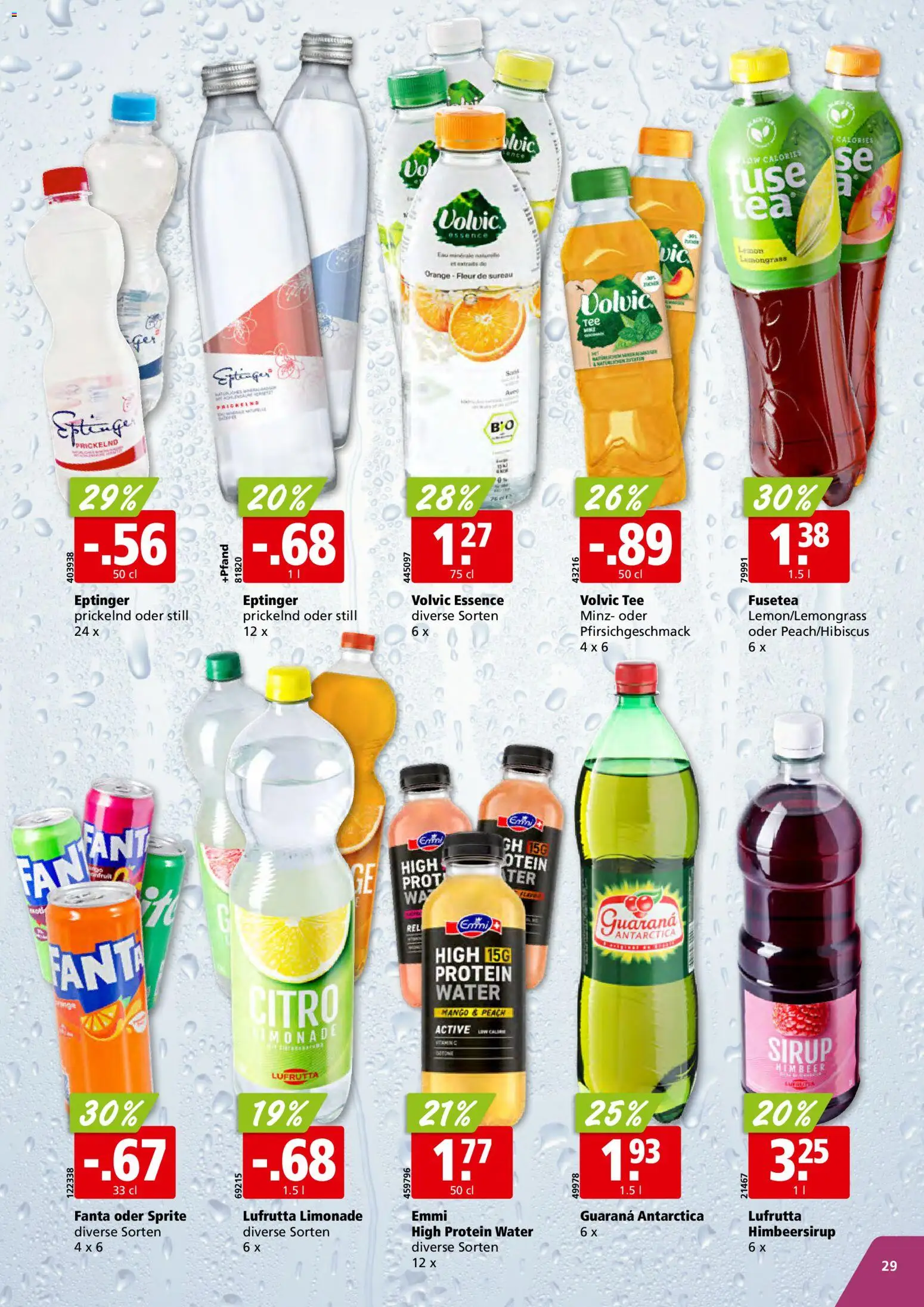 Aligro aktionen Schlieren, Gossau SG, Frauenfeld, Rapperswil-Jona, Sargans, Bern – gültig ab 14.09.2026 | Seite: 29 | Produkte: Fanta, Limonade, Sirup, Tee