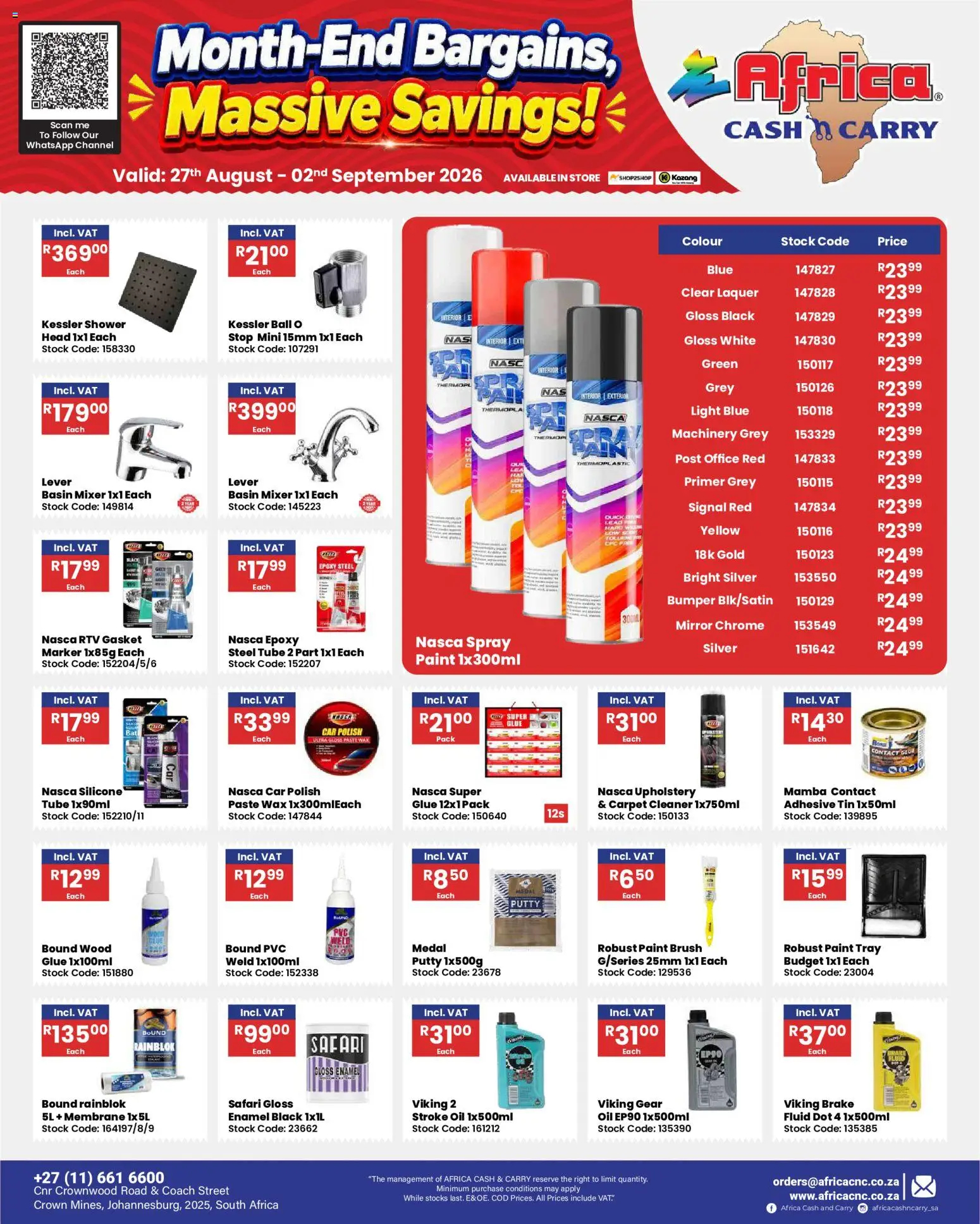 New Africa Cash & Carry catalogue – valid from 27/08/2026 | Page: 41 | Products: Gloss, Tray, Carpet, Light