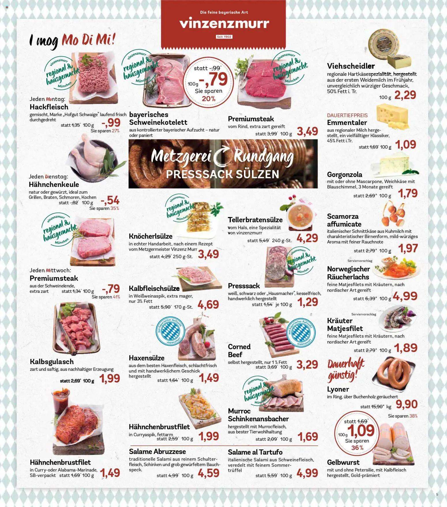 AEZ Prospekt – gültig ab 07.09.2026 | Seite: 5 | Produkte: Milch, Räucherlachs, Salami, Hackfleisch