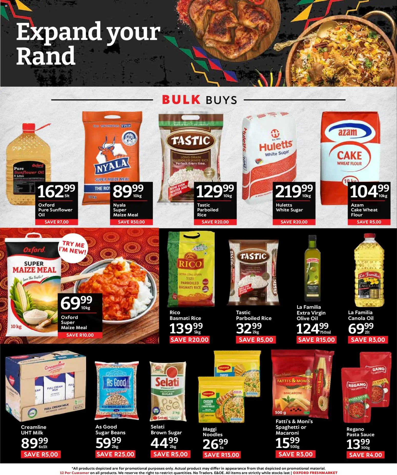 New Oxford Freshmarket catalogue – valid from 23/09/2026 | Page: 5 | Products: Flour, Beans, Oil, Noodles