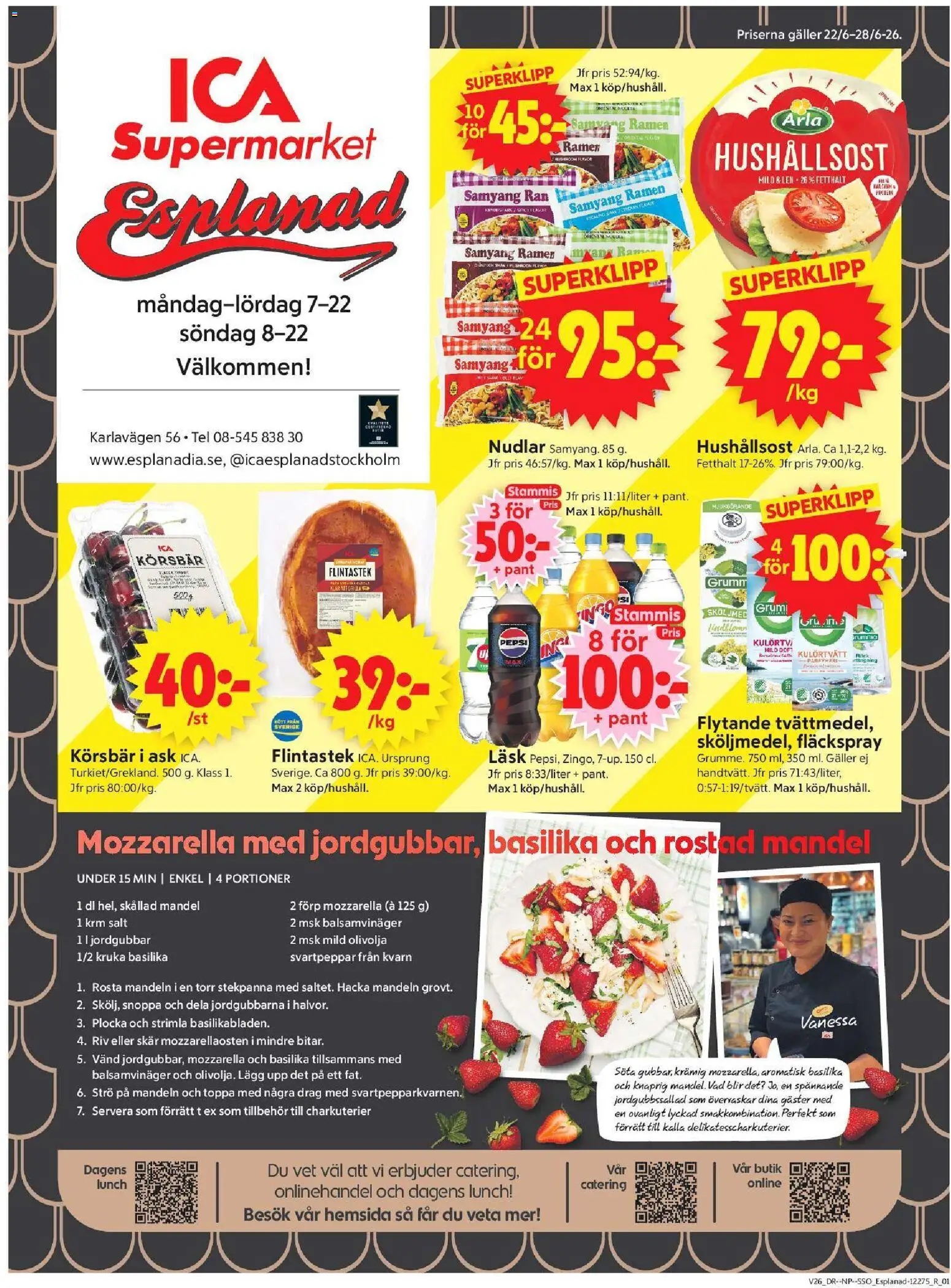 ICA Supermarket reklamblad aktuell från 22/06/2026 | Sida: 1
