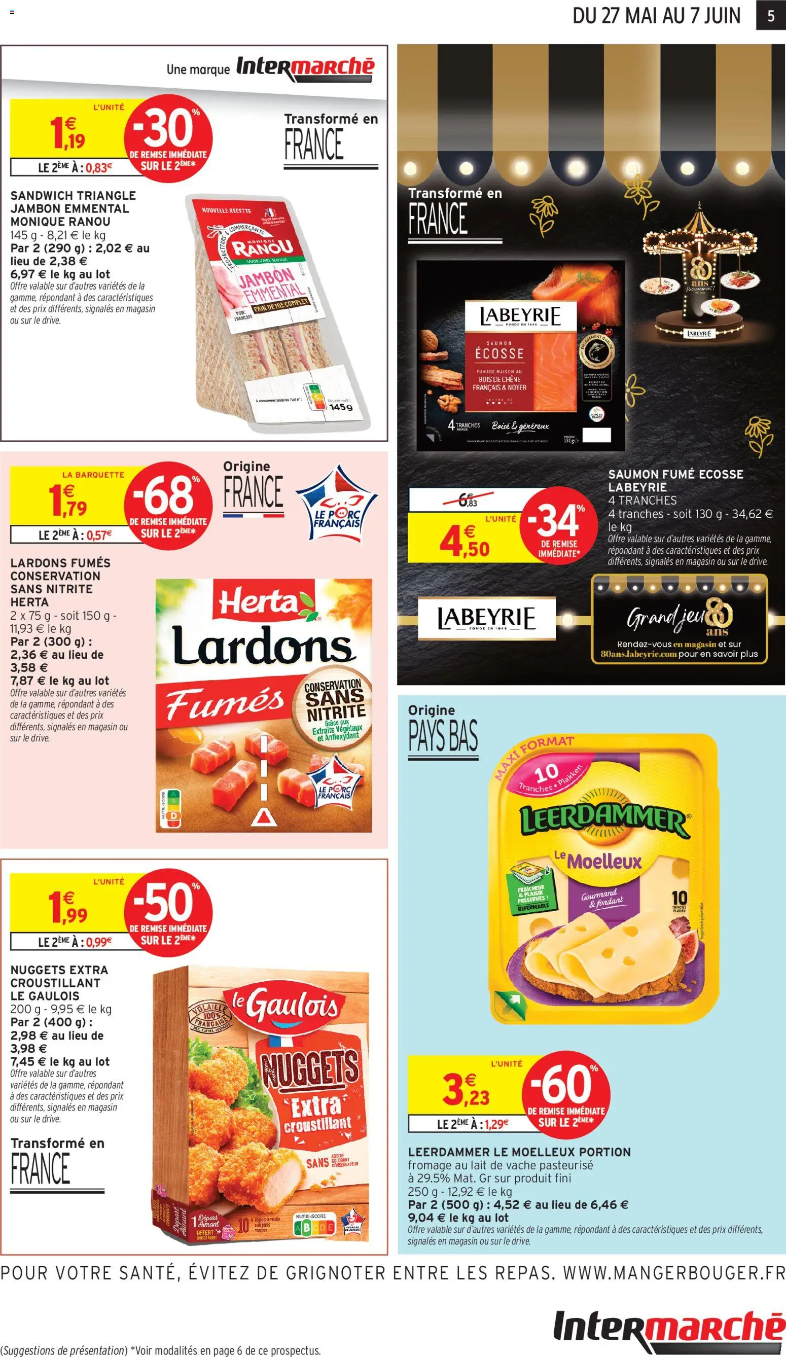 {H1} | Page: 5 | Produits: Sandwich, Lardons, Emmental, Lait