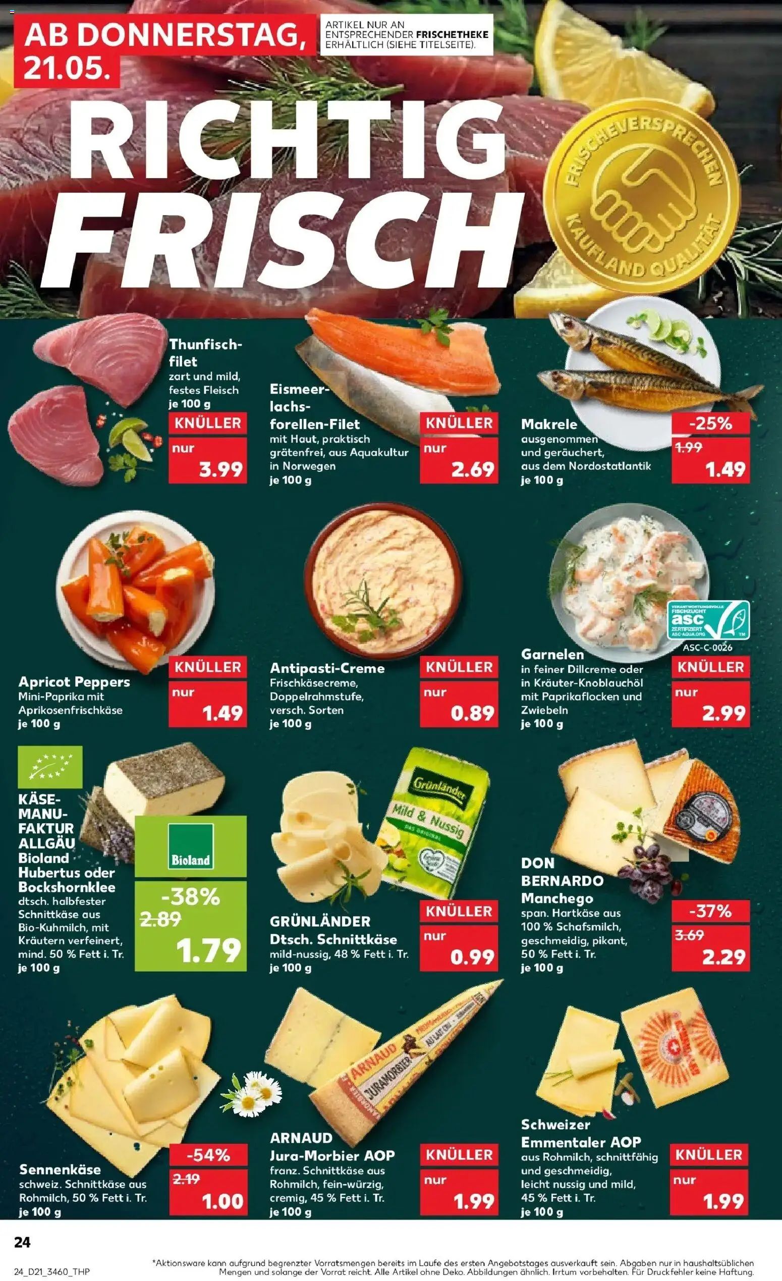 Kaufland Prospekt Weiden In Der Oberpfalz – gültig ab 21.05.2026 | Seite: 24 | Produkte: Garnelen, Zwiebeln, Grunlander, Fleisch