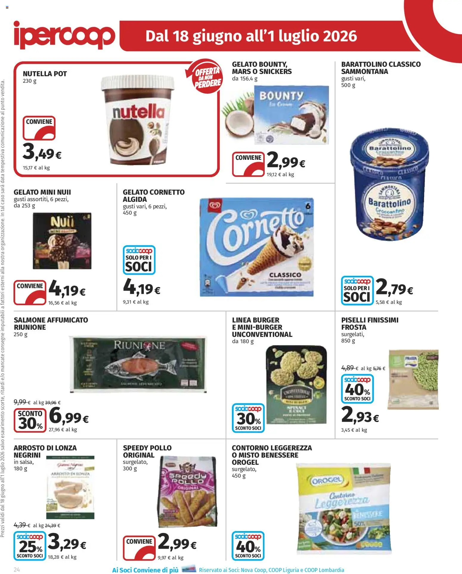 Volantino Ipercoop del 18.06.2026 | Pagina: 24 | Prodotti: Salmone affumicato, Pollo, Cornetto, Data