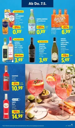 Náhled letáku Lidl Německo leták od 04.05.2026 | Strana: 57 | Produkty: Campari, Spritz, Aperol, Pinot Grigio