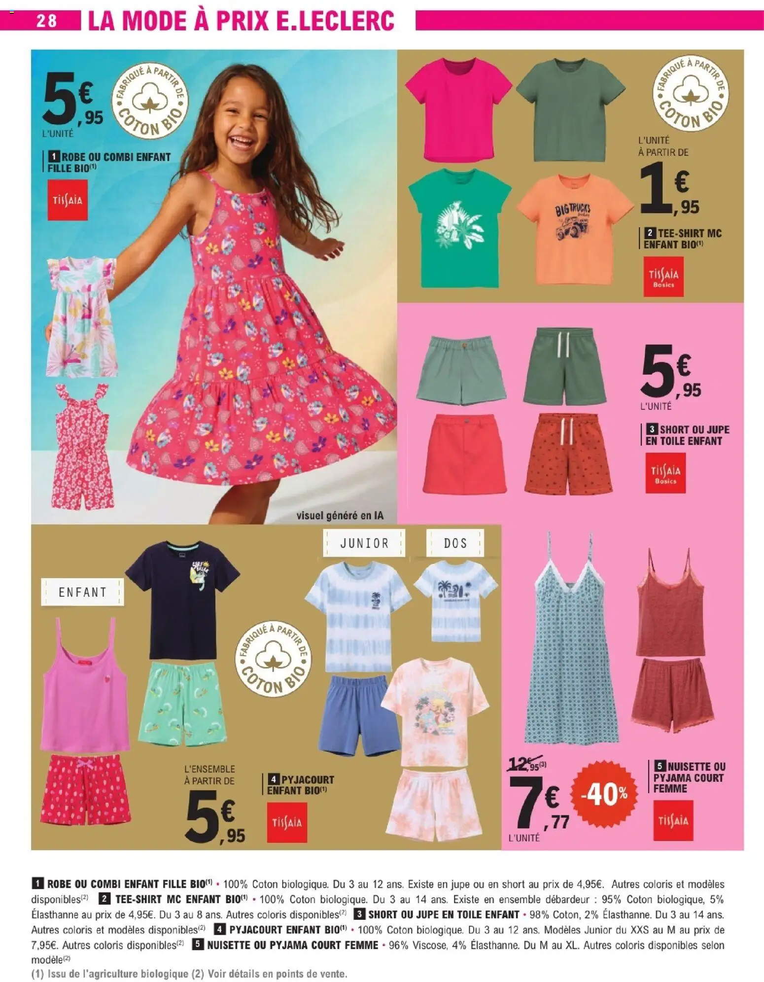 {H1} | Page: 28 | Produits: Coton, Jupe, T-shirt, Shorts