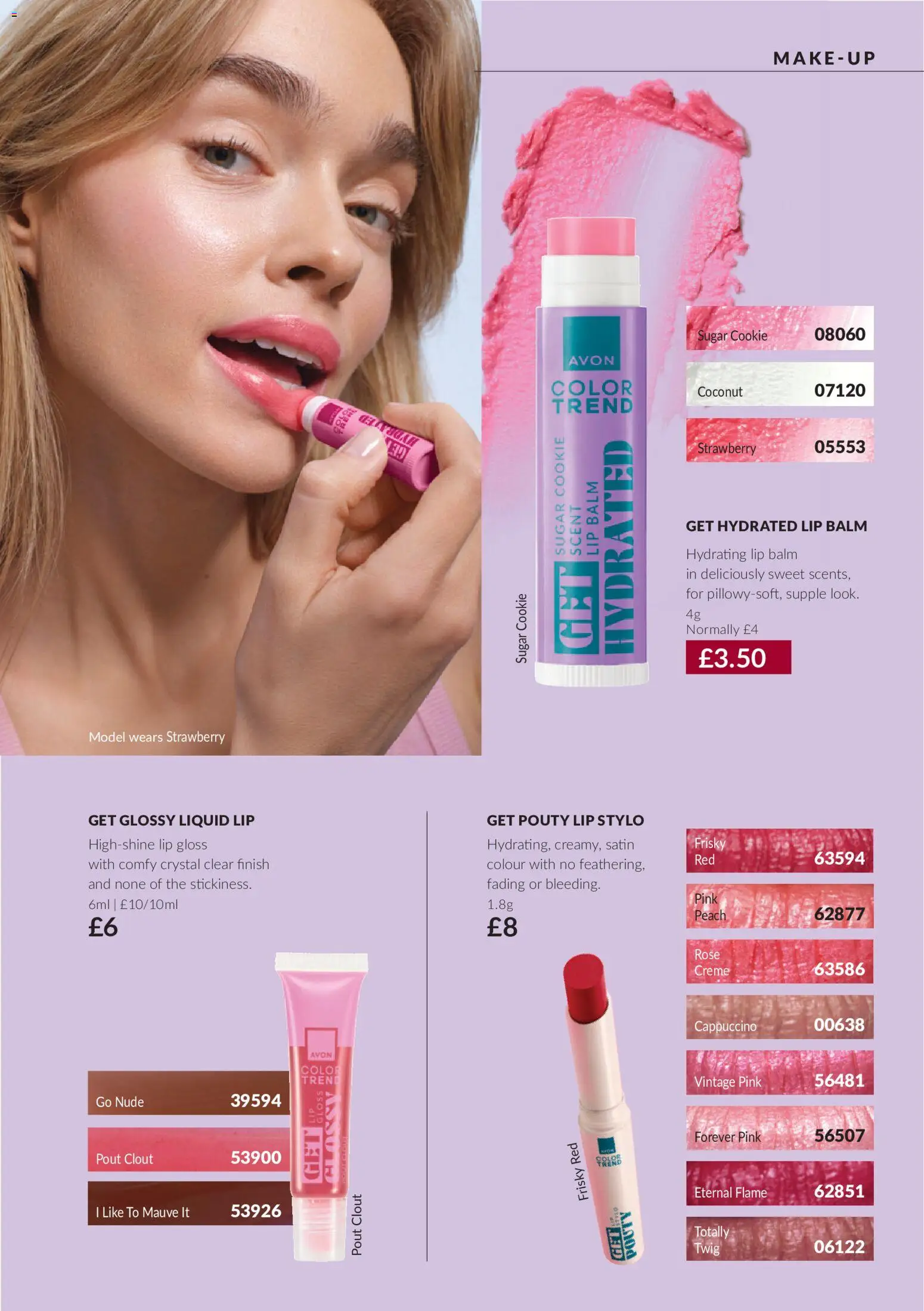 {H1} | Page: 55 | Products: Lip balm, Lip gloss, Cappuccino, Strawberry