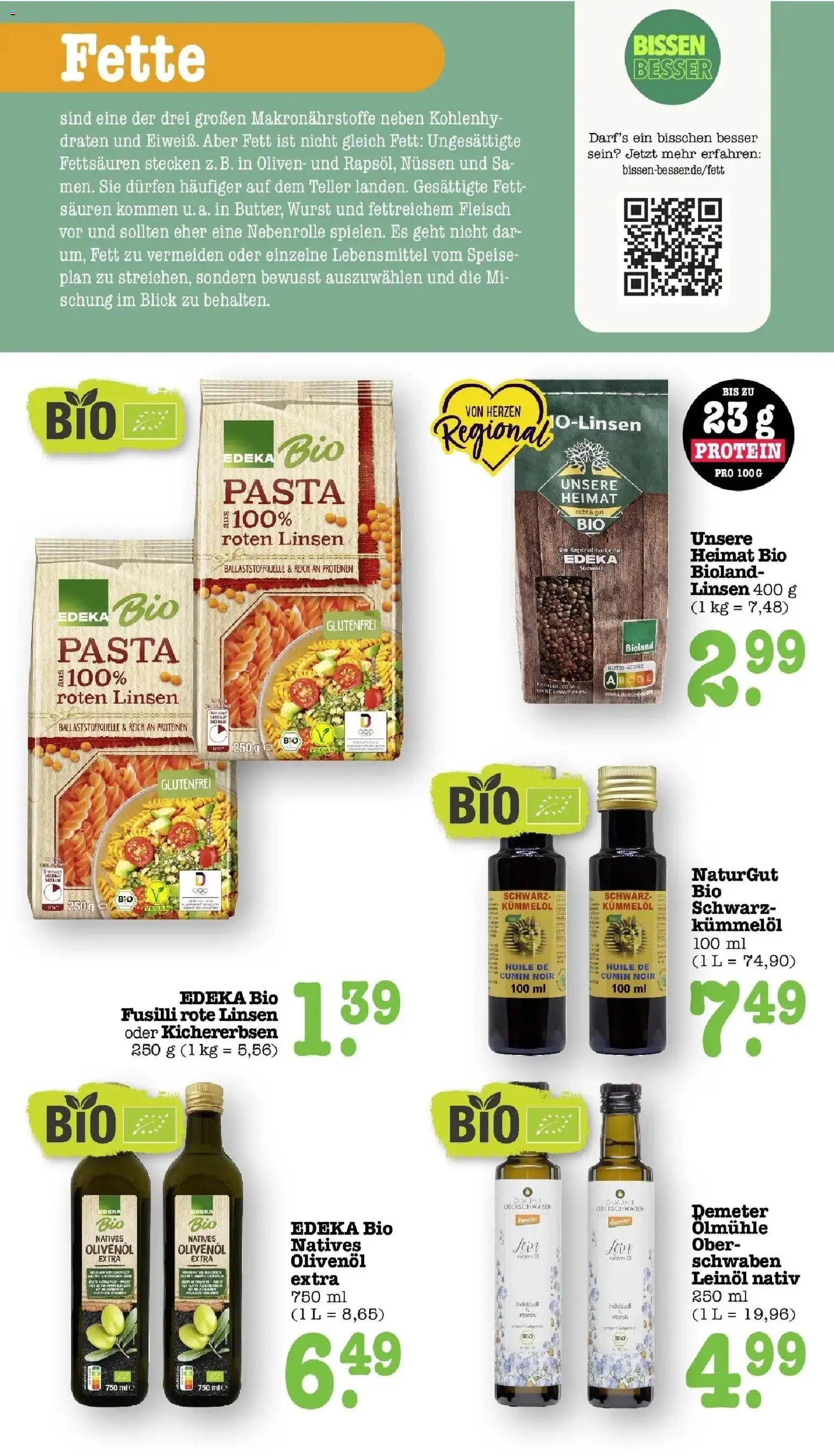 Edeka Prospekt Bühlertal (ab 19.10.2026) » Angebote Online | Seite: 7 | Produkte: Leinöl, Wurst, Pasta, Fleisch