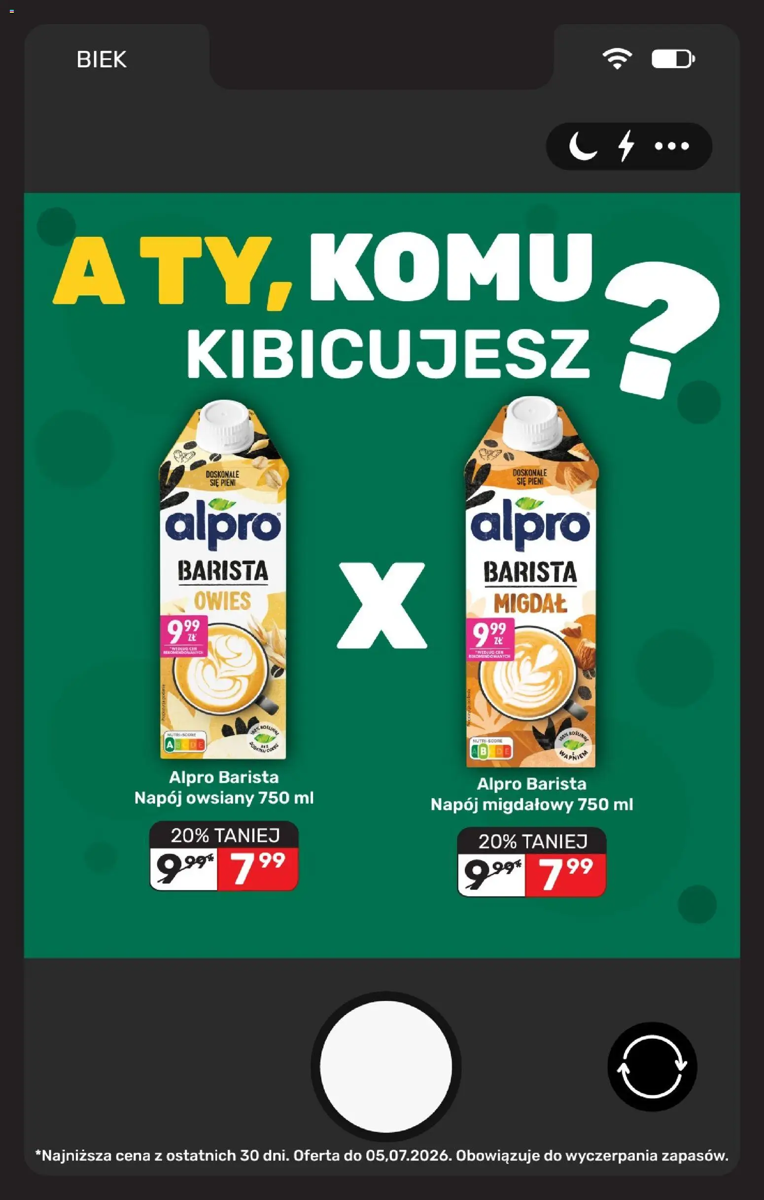 Biedronka gazetka - Biek od 03.07.2026 | Strona: 12 | Produkty: Napój owsiany, Alpro, Napój migdałowy