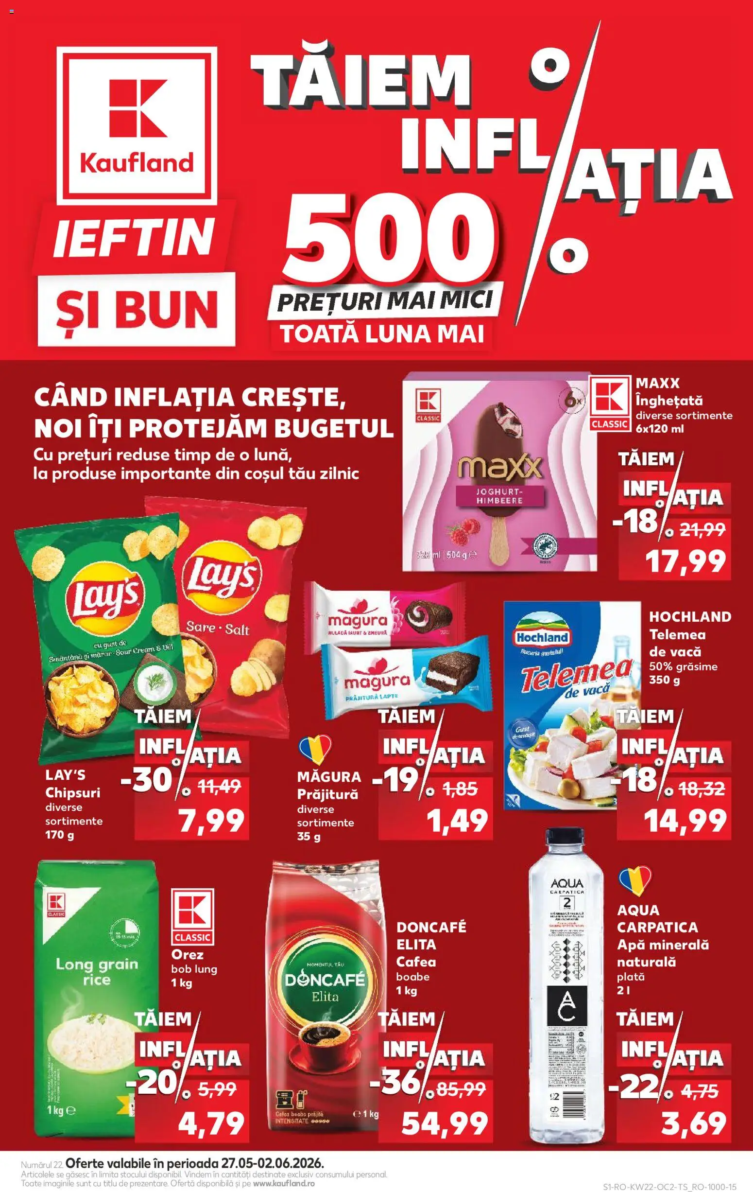 Kaufland RO akciós ujság - amely érvényes a következő dátumtól: 27.05.2026 | Oldal: 1