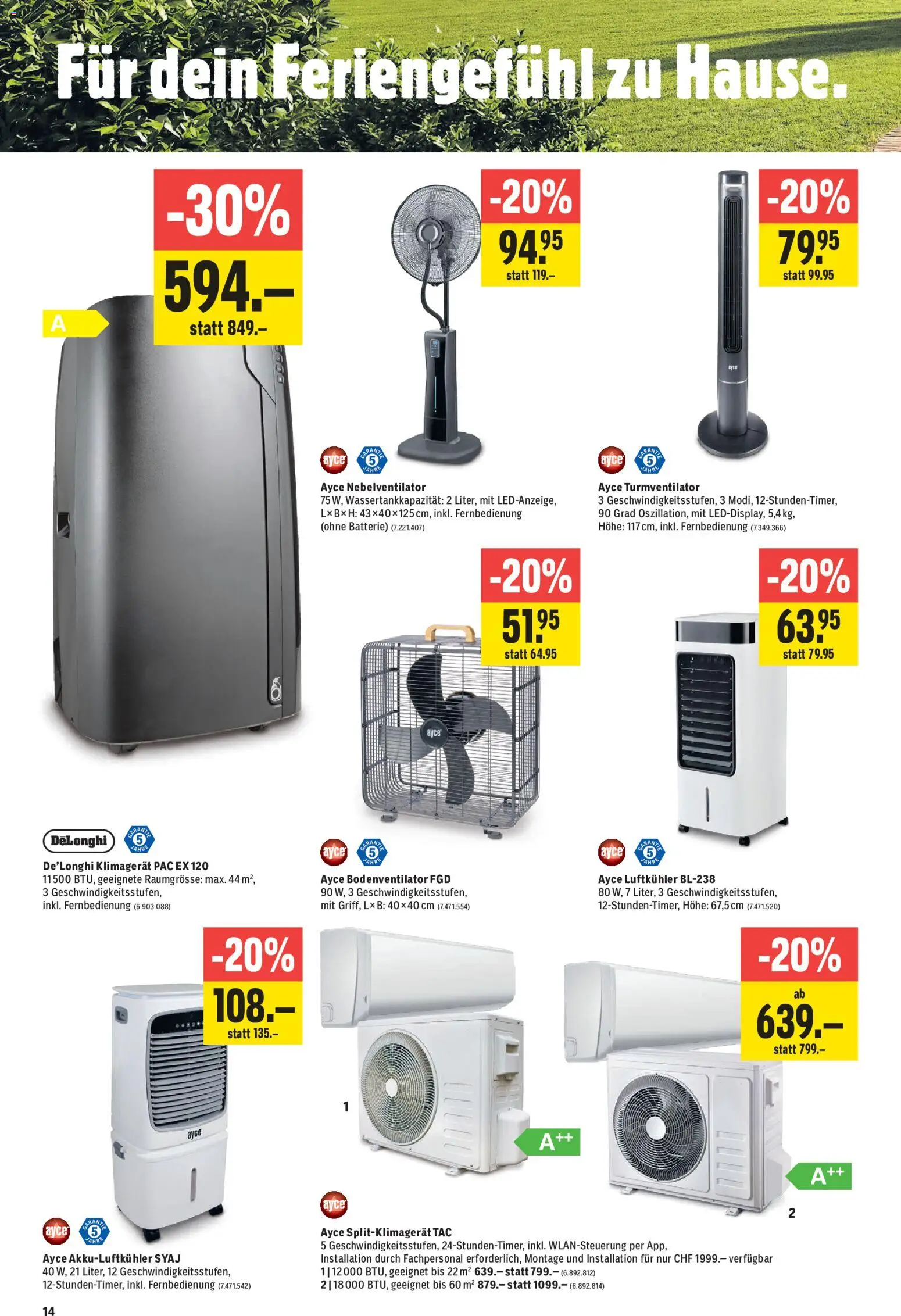 Jumbo aktionen – gültig ab 04.06.2026 | Seite: 14 | Produkte: Batterie, Klimagerät, Turmventilator