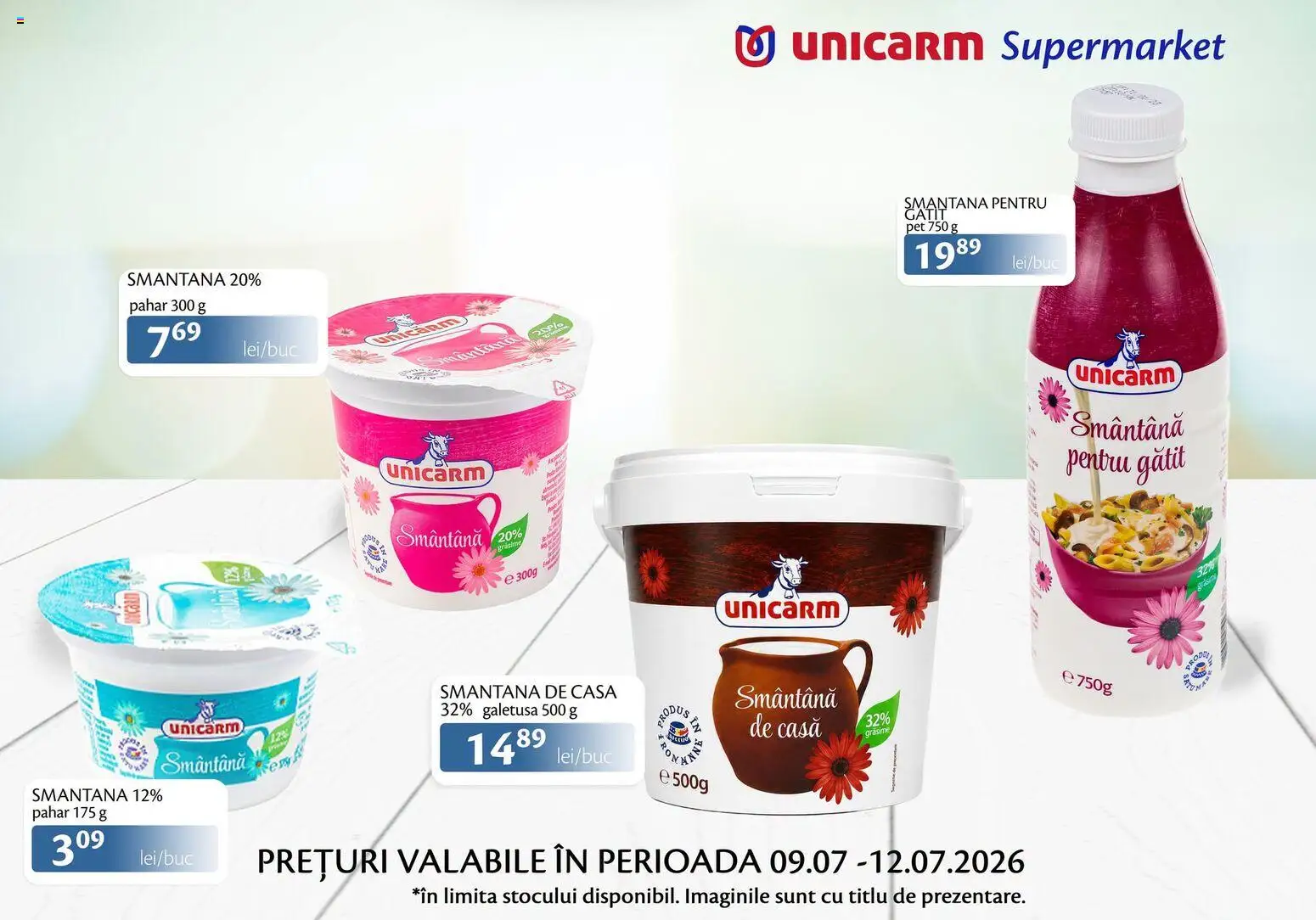 Noul catalog Unicarm – valabil de la 09.07.2026 | Pagină: 3 | Produse: Smântână